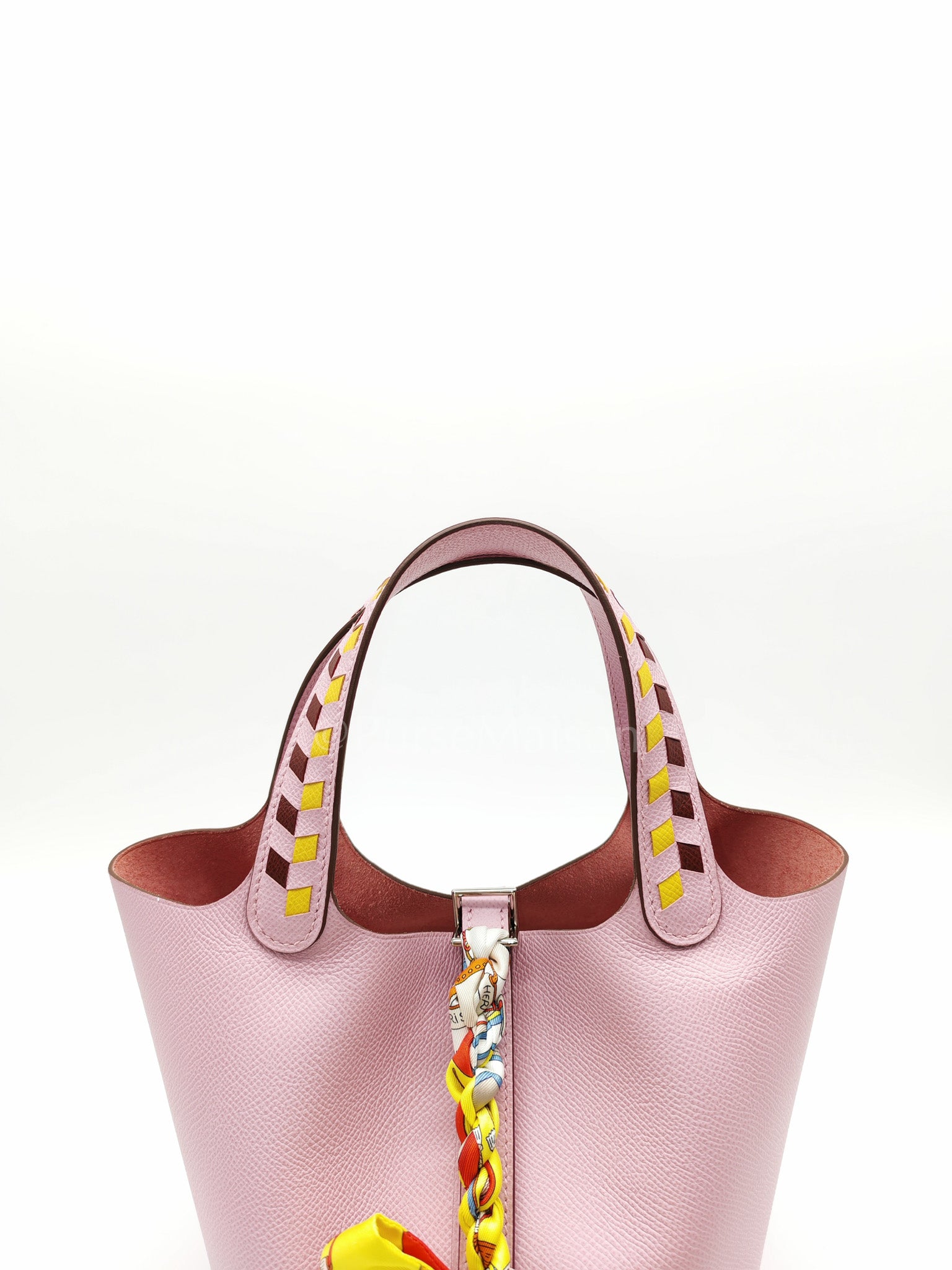 Picotin 18 Tressage Mauve Sylvestre Epsom Leather in palladium hardware Stamp D(2019) with Free Twilly | Purse Maison Luxury Bags Shop