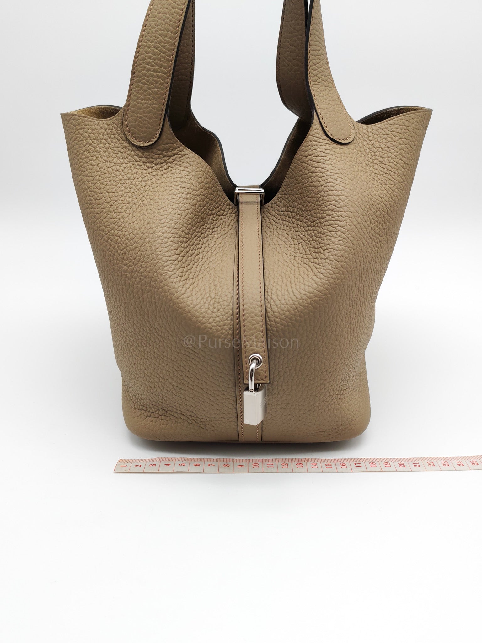 Picotin 22 in Beige Marfa Clemence Leather Palladium hardware Stamp B(2023) | Purse Maison Luxury Bags Shop