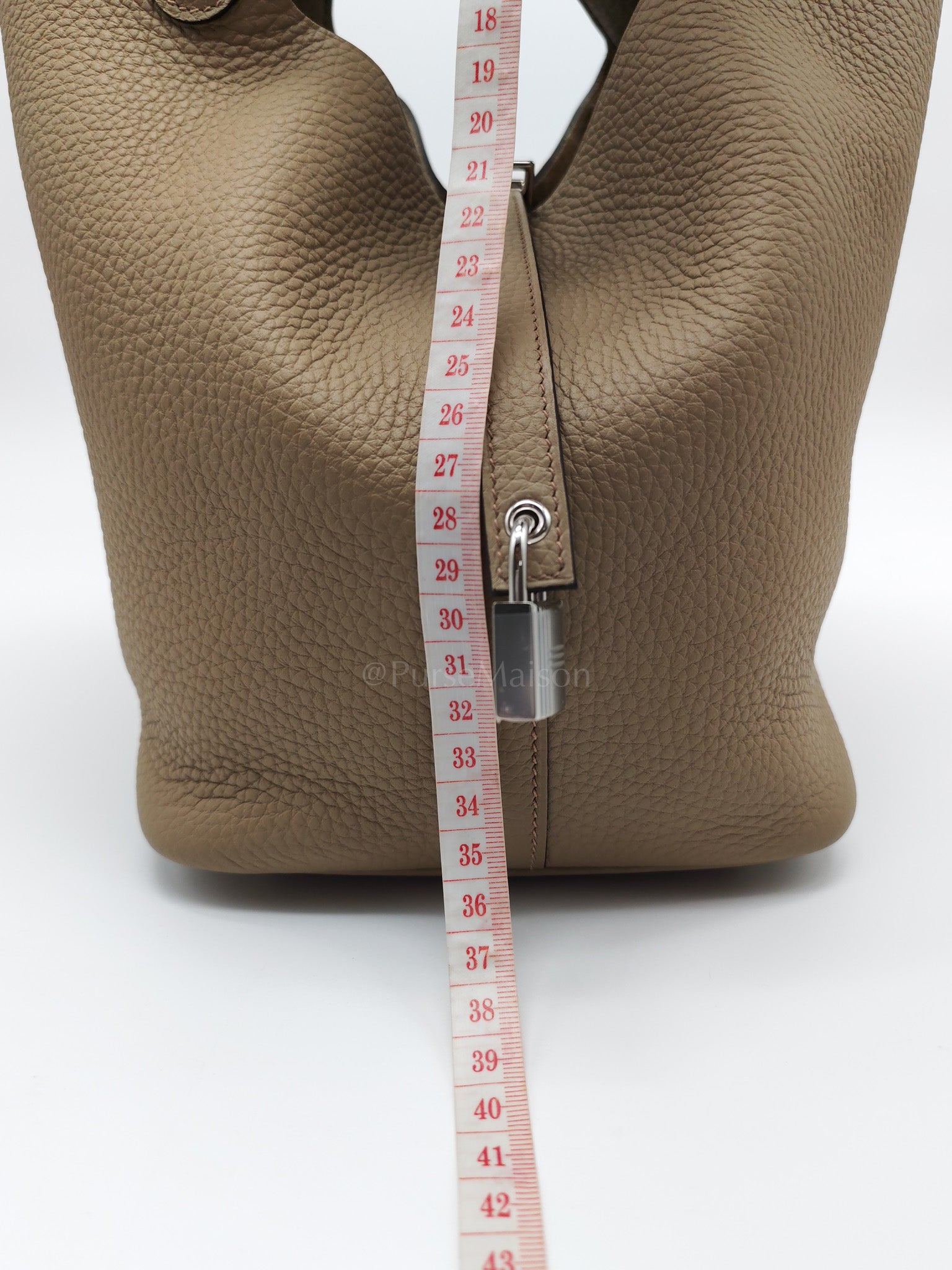 Picotin 22 in Beige Marfa Clemence Leather Palladium hardware Stamp B(2023) | Purse Maison Luxury Bags Shop