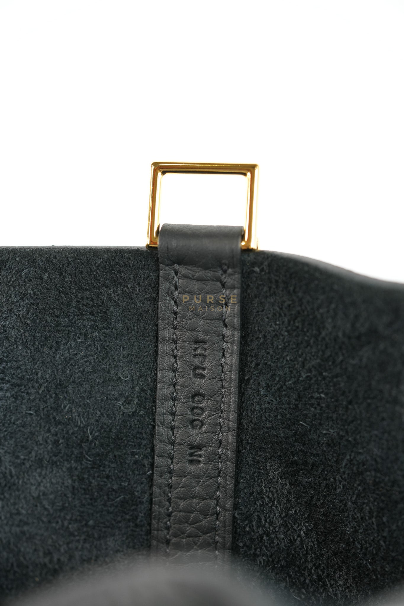 Picotin 22 in Black Clemence Leather and Gold Hardware Stamp K (2025) | Purse Maison Luxury Bags Shop