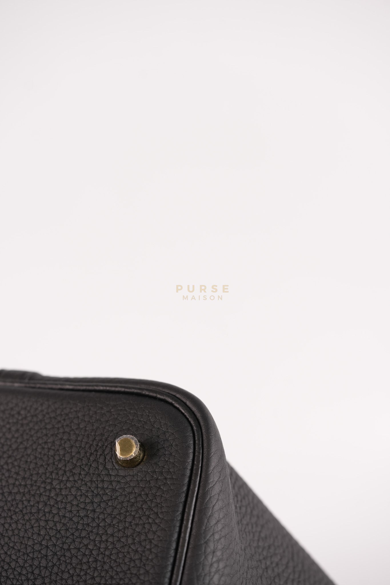 Picotin 22 in Black Clemence Leather and Gold Hardware Stamp K (2025) | Purse Maison Luxury Bags Shop