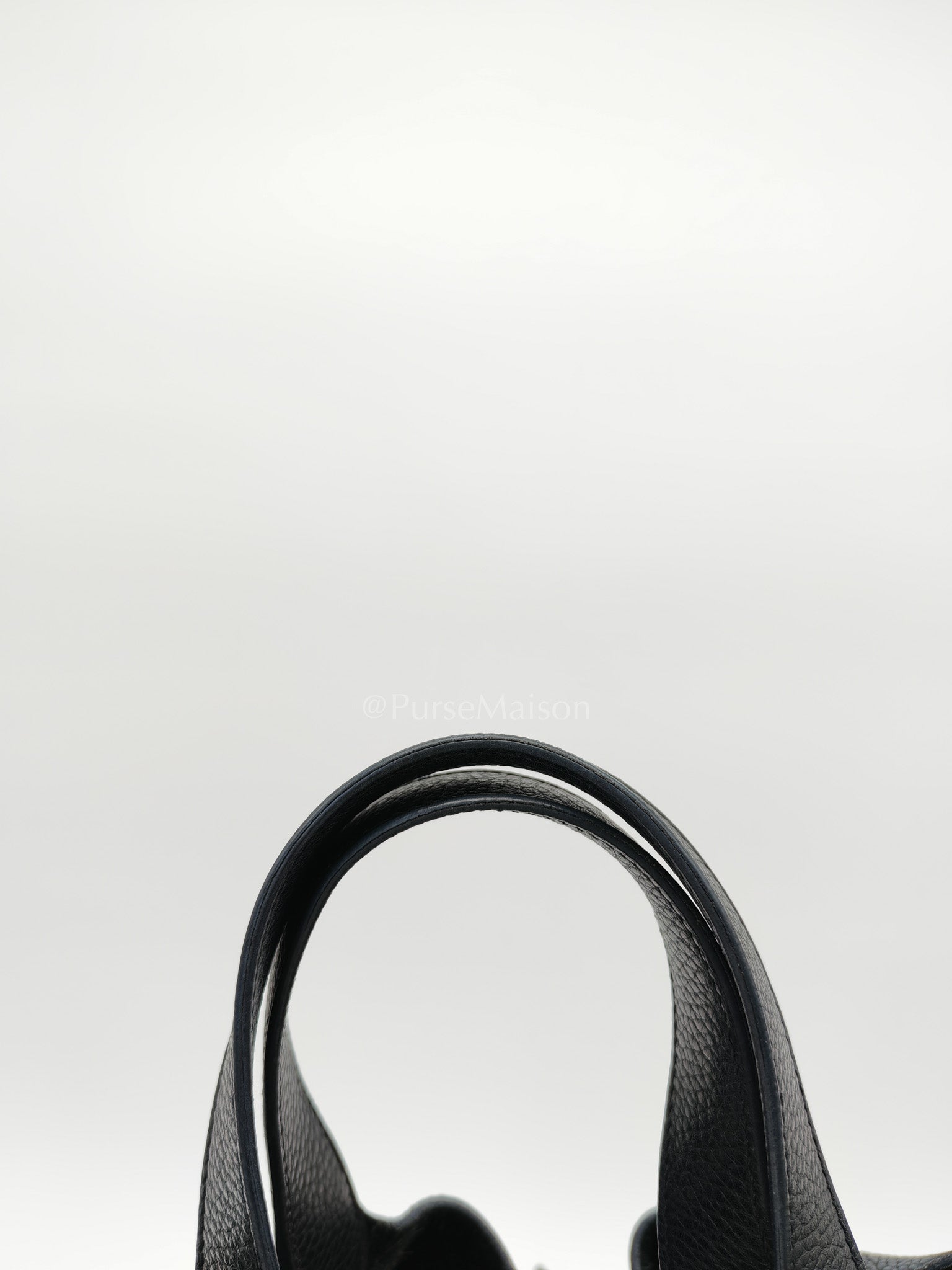 Picotin 22 in Black Clemence Leather and Palladium Hardware Stamp T (2015) | Purse Maison Luxury Bags Shop