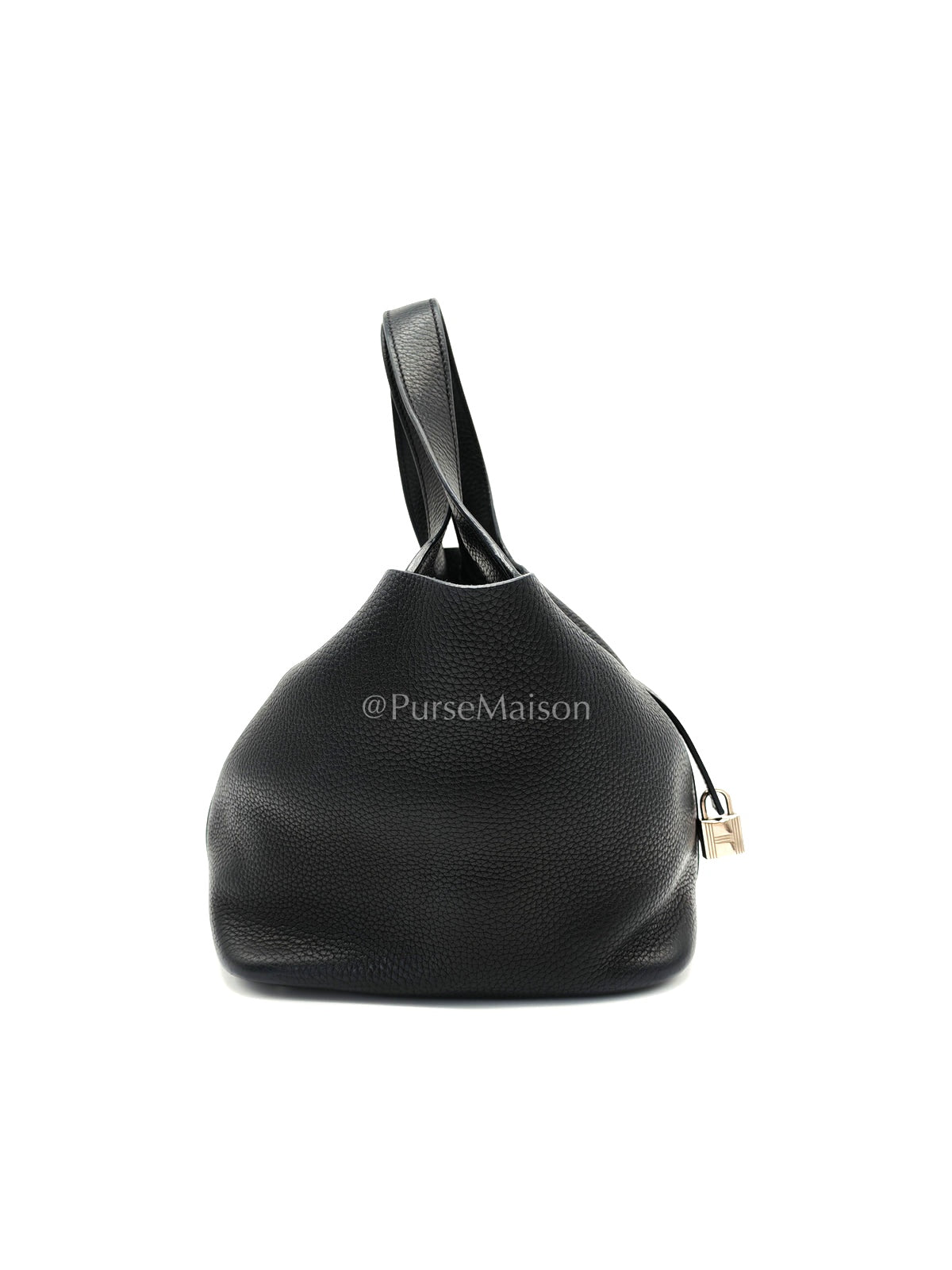 Picotin 22 in Black Clemence Leather and Palladium Hardware Stamp T (2015) | Purse Maison Luxury Bags Shop