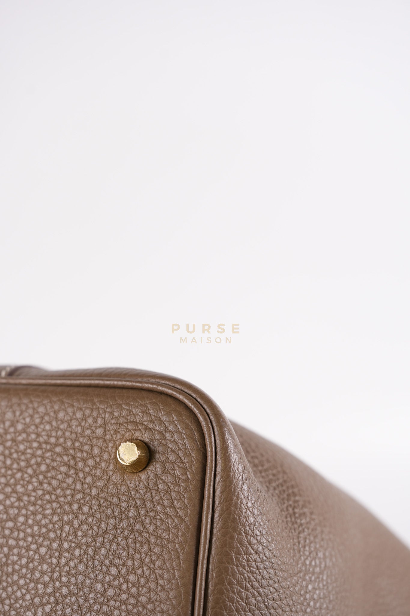 Picotin 22 in Etoupe Clemence Leather Gold Hardware Stamp U(2022) | Purse Maison Luxury Bags Shop