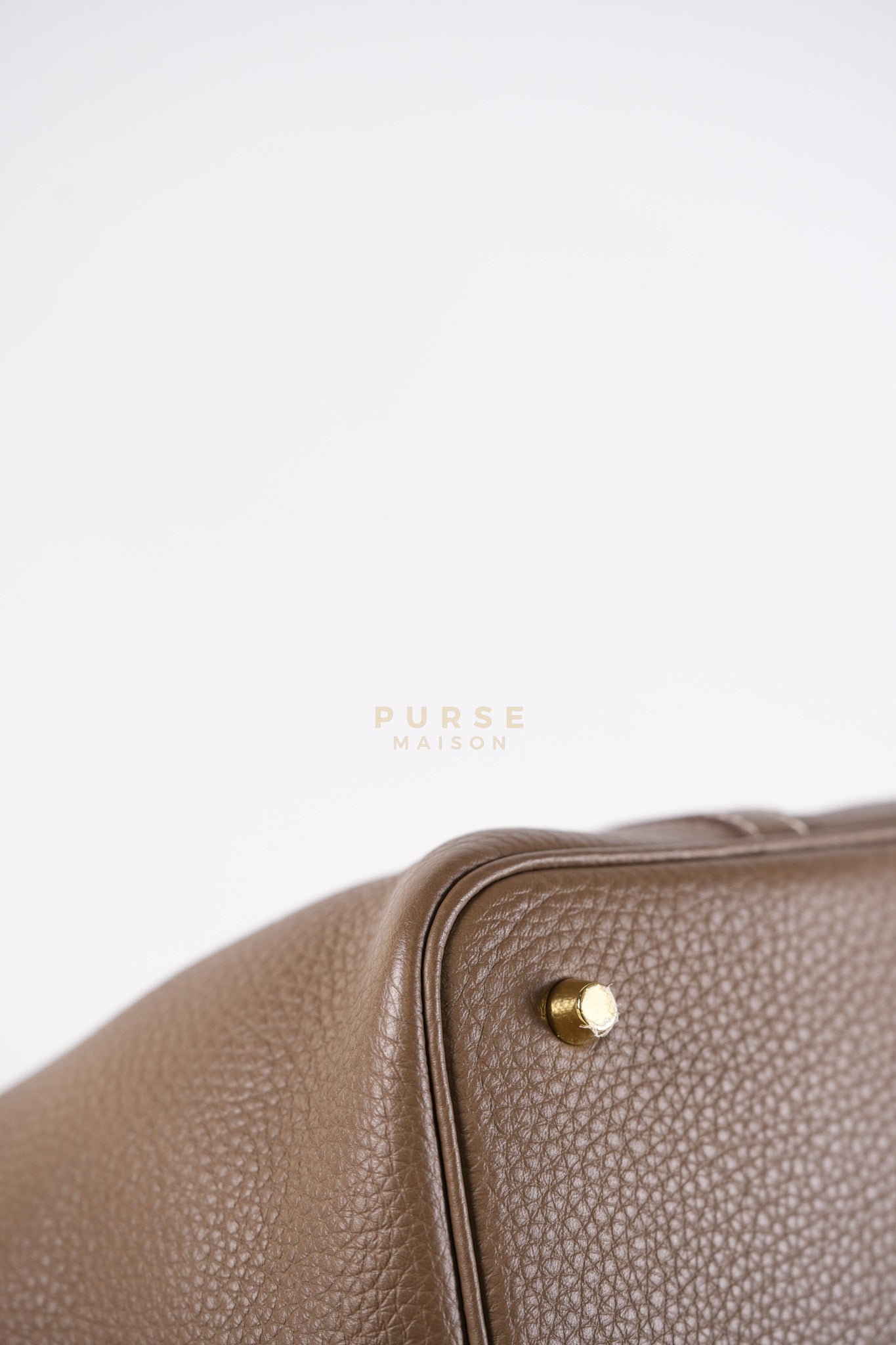 Picotin 22 in Etoupe Clemence Leather Gold Hardware Stamp U(2022) | Purse Maison Luxury Bags Shop