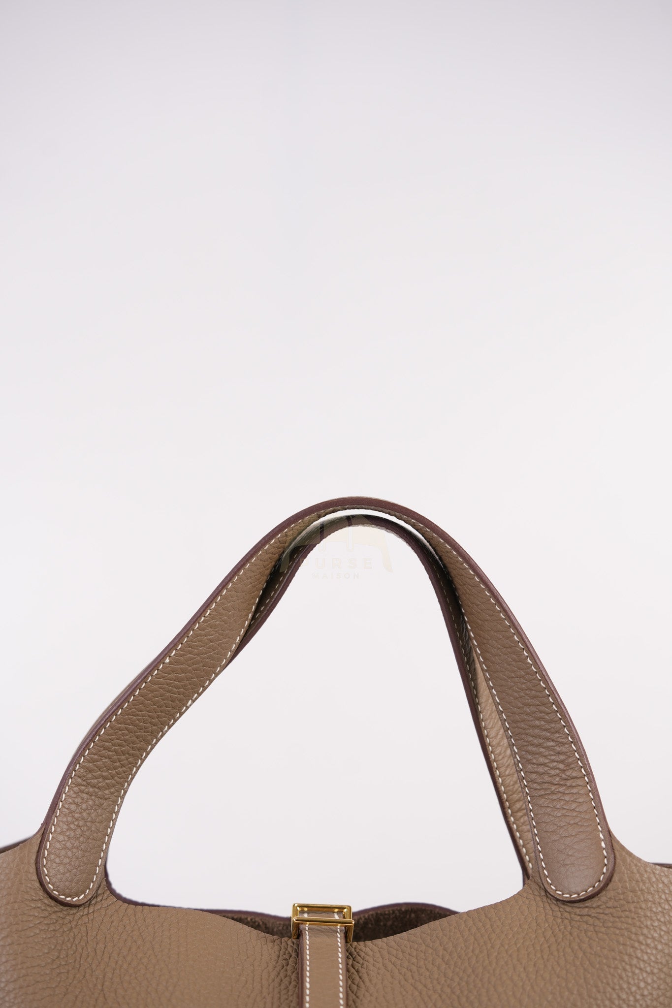 Picotin 22 in Etoupe Clemence Leather Gold Hardware Stamp W(2024) | Purse Maison Luxury Bags Shop