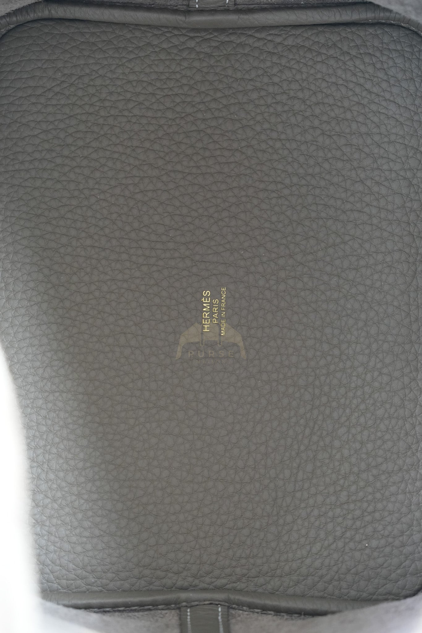 Picotin 22 in Etoupe Clemence Leather Gold Hardware Stamp W(2024) | Purse Maison Luxury Bags Shop