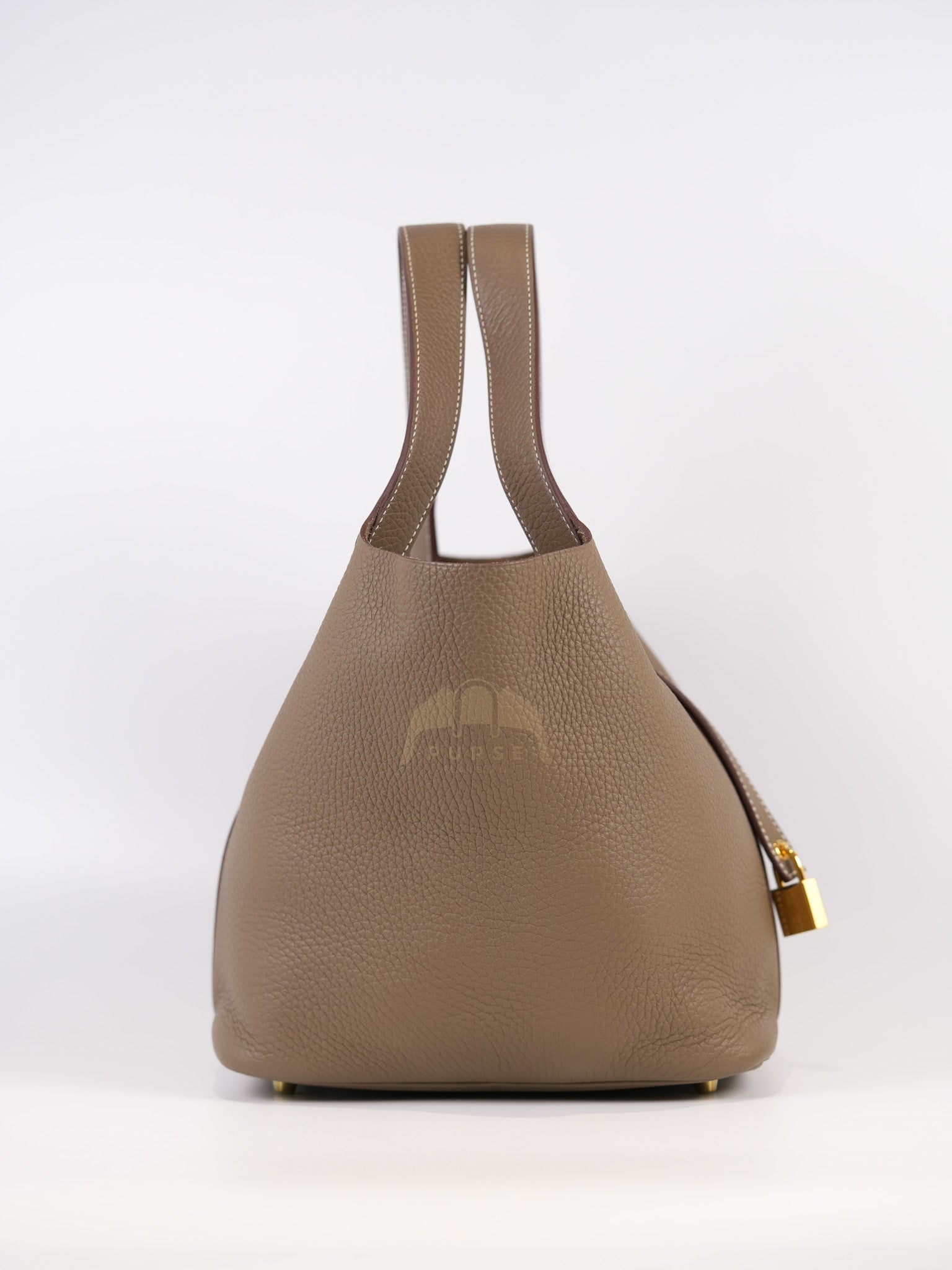 Picotin 22 in Etoupe Clemence Leather Gold Hardware Stamp W(2024) | Purse Maison Luxury Bags Shop