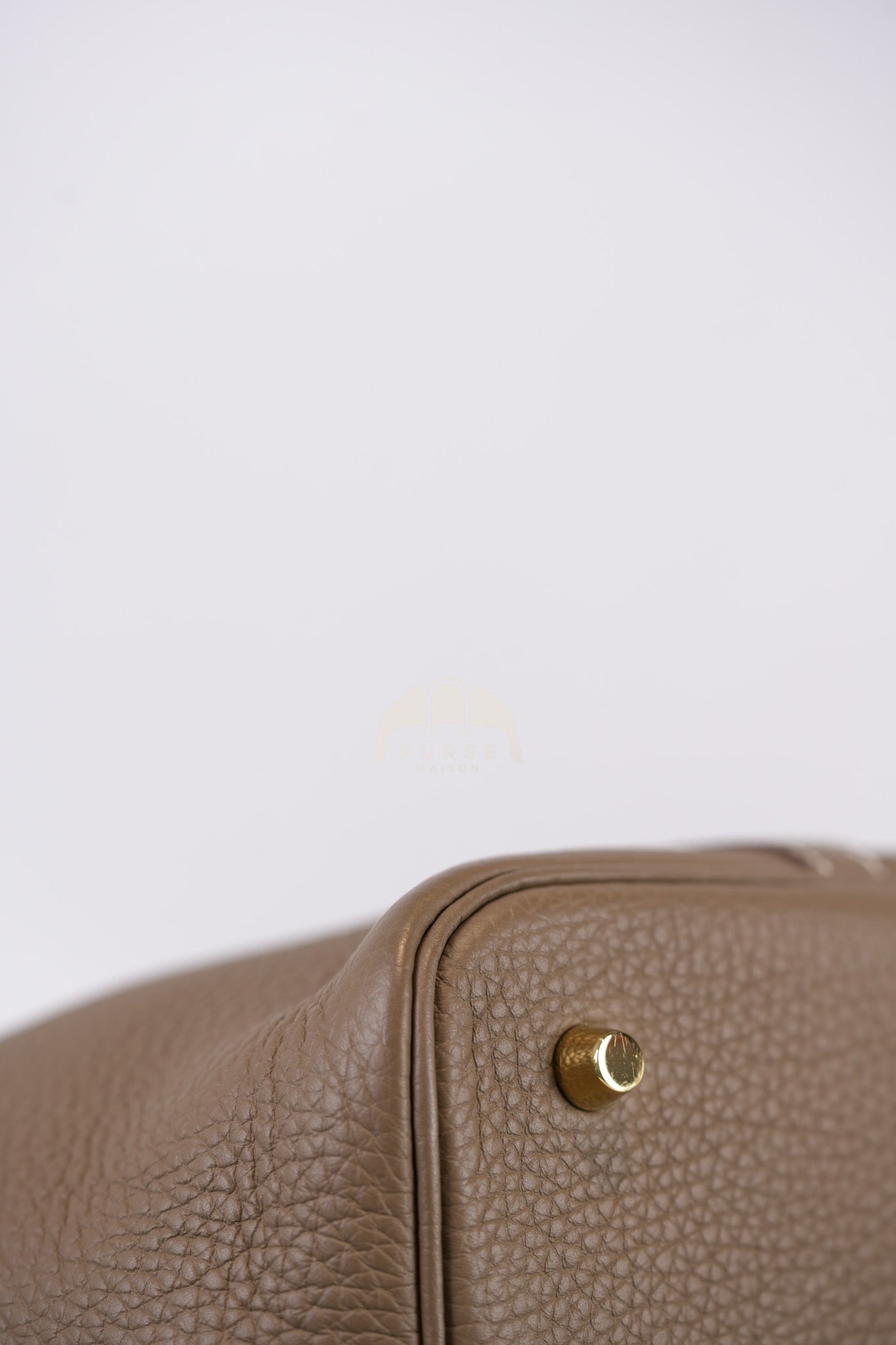 Picotin 22 in Etoupe Clemence Leather Gold Hardware Stamp W(2024) | Purse Maison Luxury Bags Shop