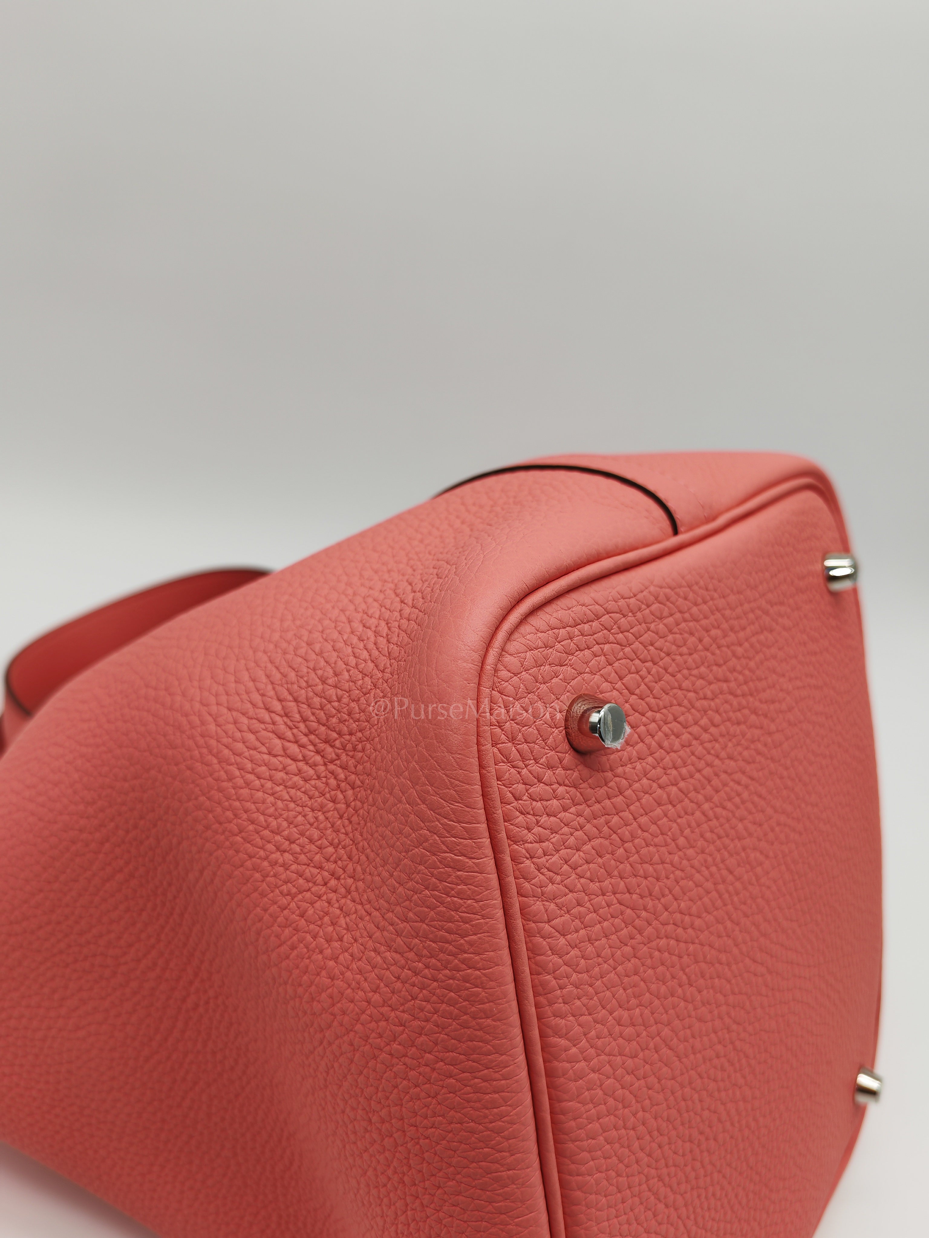 Picotin 22 in Rose Azelee Clemence Leather & Palladium Hardware Stamp B (2023) | Purse Maison Luxury Bags Shop