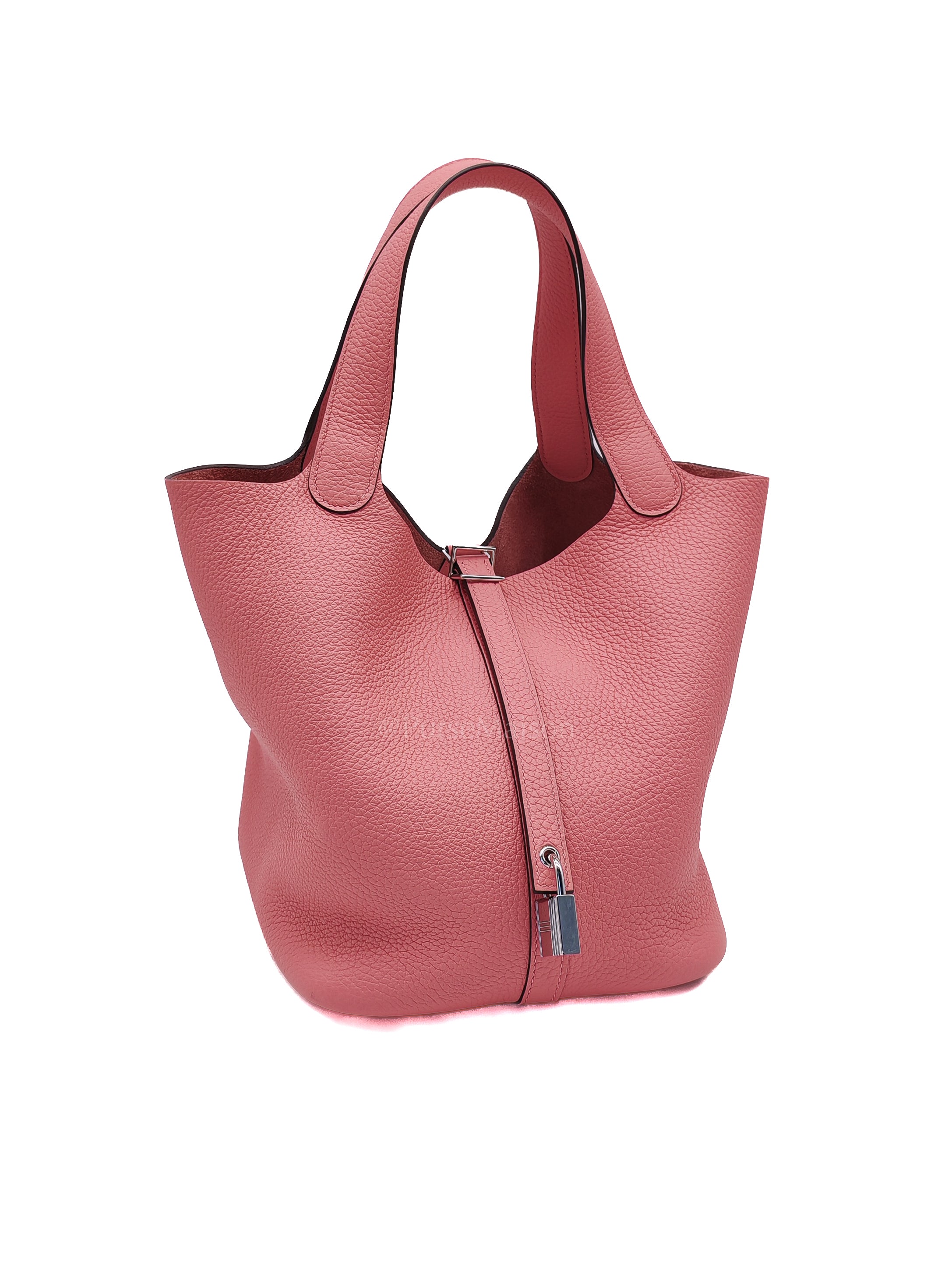 Picotin 22 in Rose Azelee Clemence Leather & Palladium Hardware Stamp B (2023) | Purse Maison Luxury Bags Shop