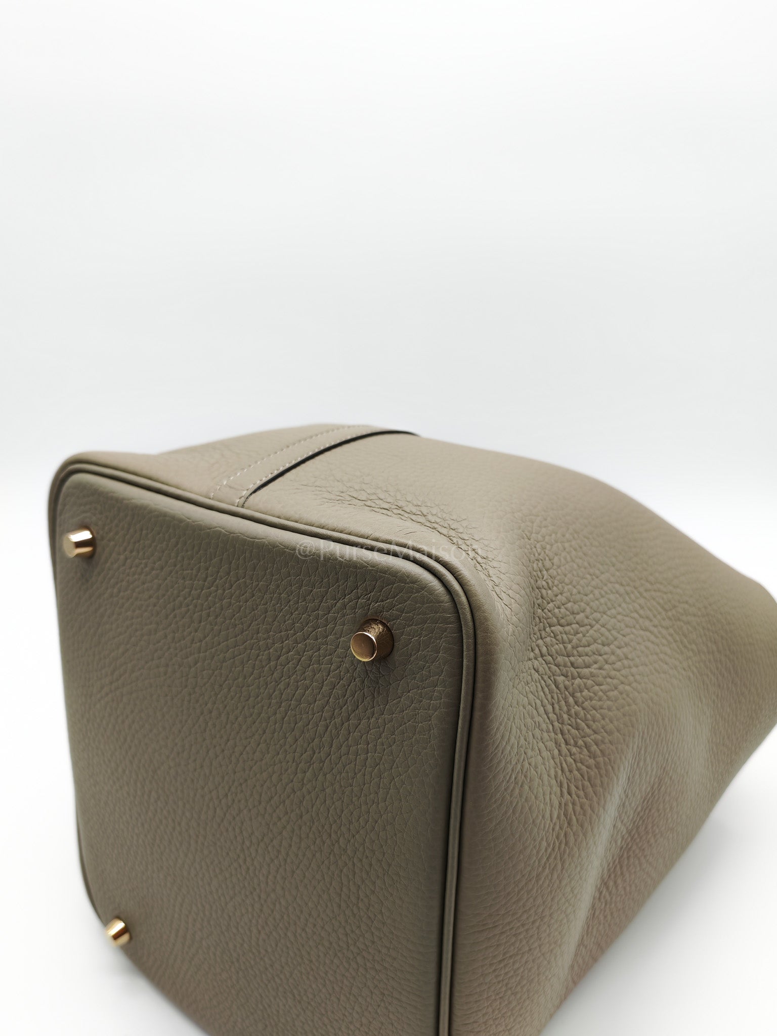 Picotin 22 in Sauge Taurillion Clemence Leather Gold Hardware Stamp B(2023) | Purse Maison Luxury Bags Shop