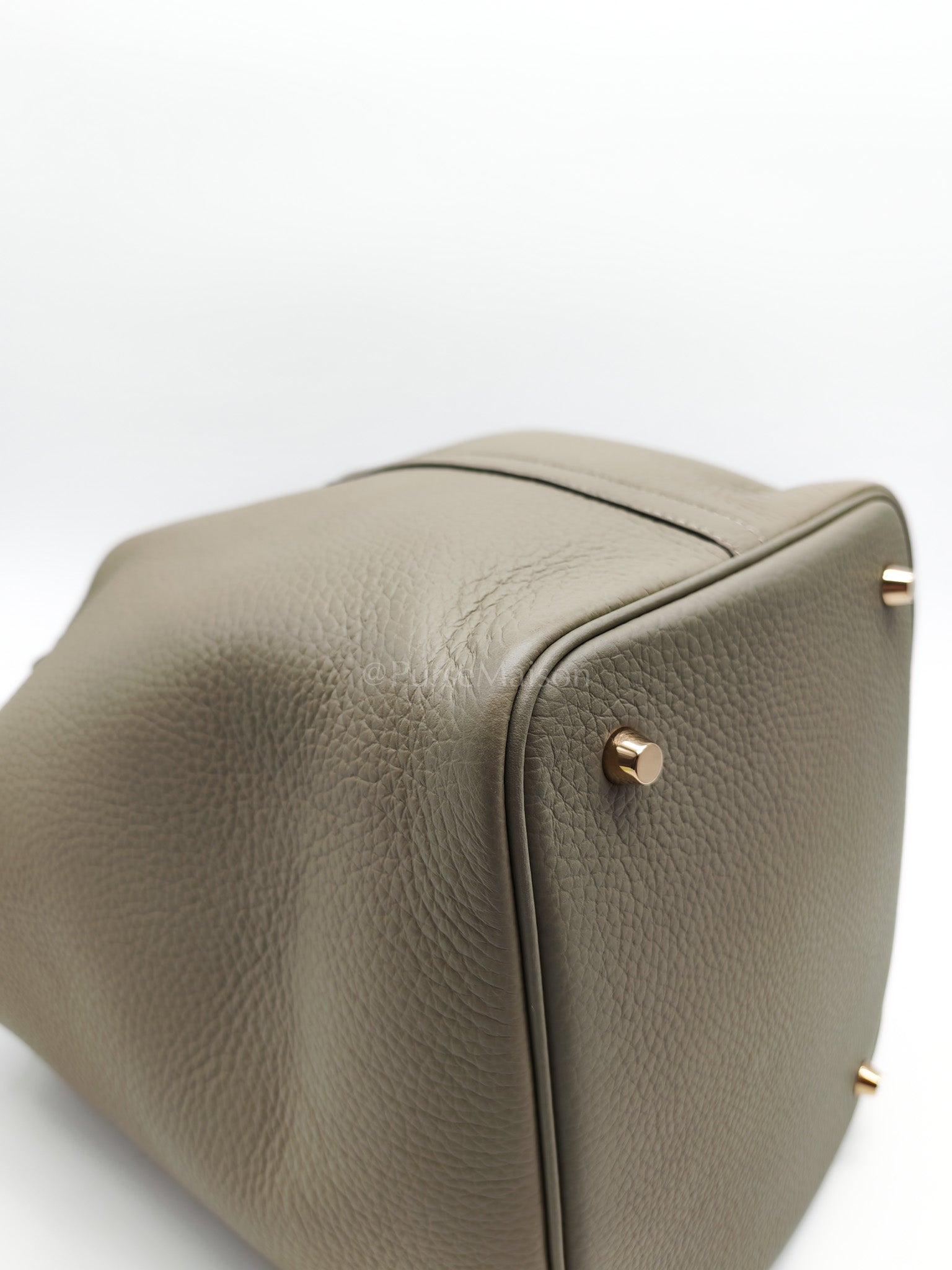 Picotin 22 in Sauge Taurillion Clemence Leather Gold Hardware Stamp B(2023) | Purse Maison Luxury Bags Shop