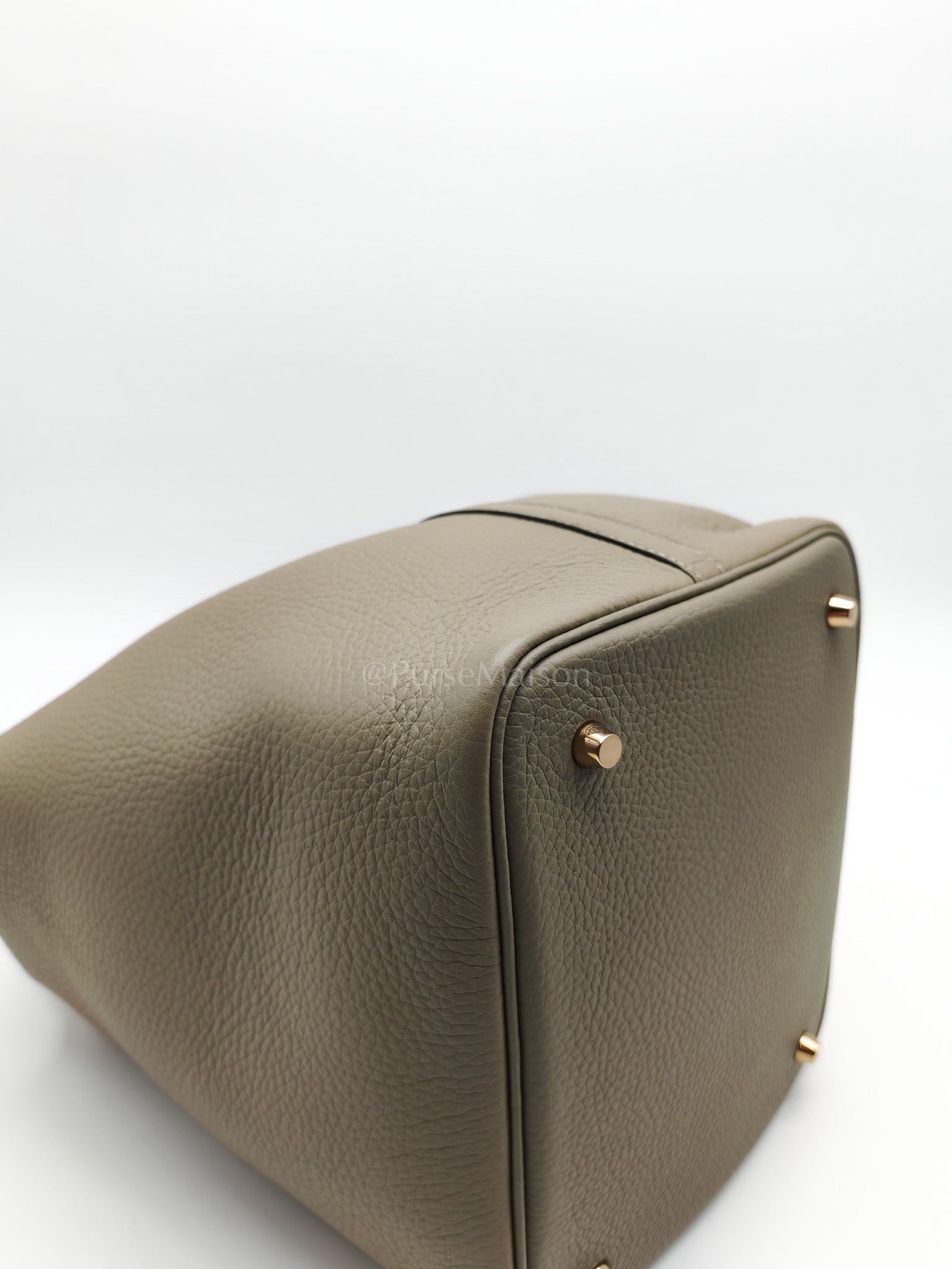 Picotin 22 in Sauge Taurillion Clemence Leather Gold Hardware Stamp B(2023) | Purse Maison Luxury Bags Shop