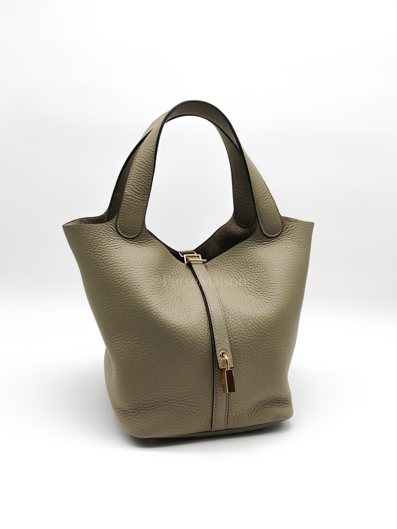 Picotin 22 in Sauge Taurillion Clemence Leather Gold Hardware Stamp B(2023) | Purse Maison Luxury Bags Shop