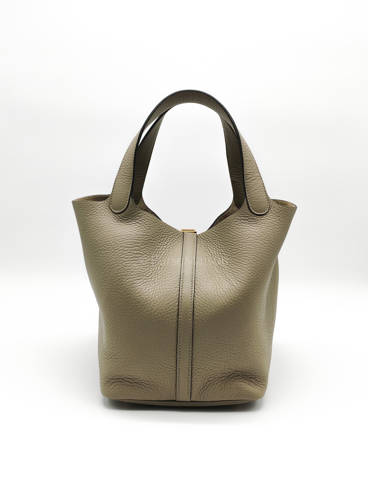 Picotin 22 in Sauge Taurillion Clemence Leather Gold Hardware Stamp B(2023) | Purse Maison Luxury Bags Shop