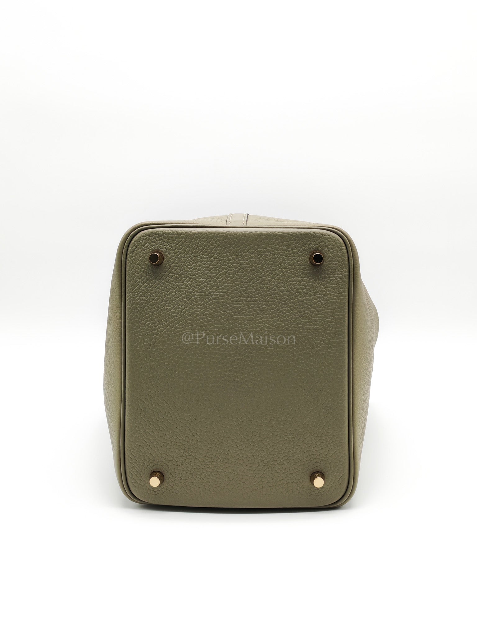 Picotin 22 in Sauge Taurillion Clemence Leather Gold Hardware Stamp B(2023) | Purse Maison Luxury Bags Shop