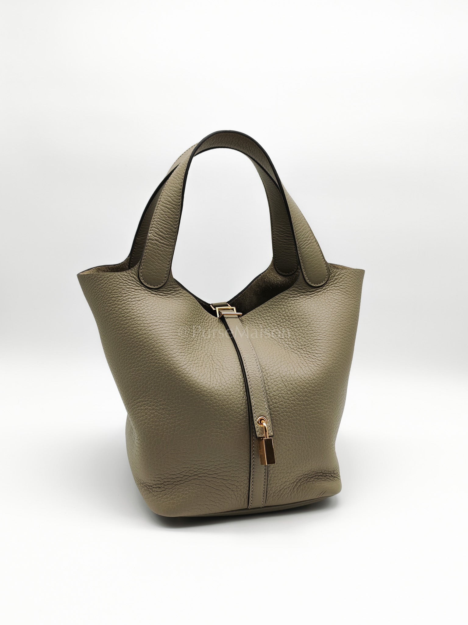 Picotin 22 in Sauge Taurillion Clemence Leather Gold Hardware Stamp B(2023) | Purse Maison Luxury Bags Shop