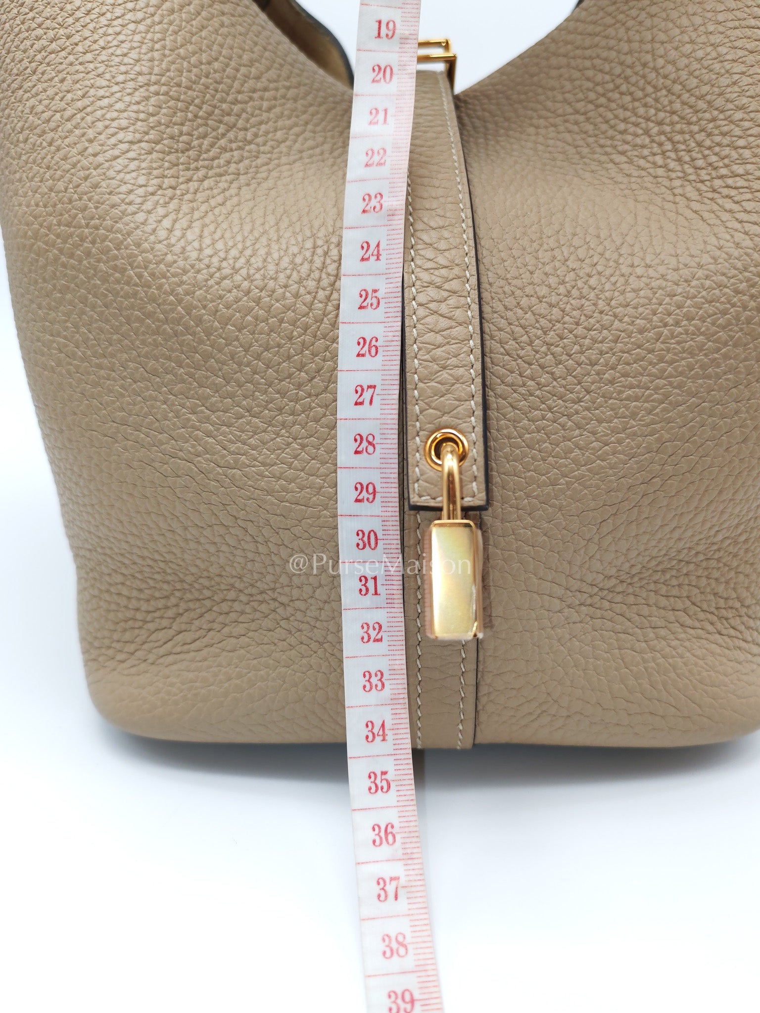 Picotin 22 Trench in Clemence Leather and Gold Hardware Stamp U (2022) | Purse Maison Luxury Bags Shop