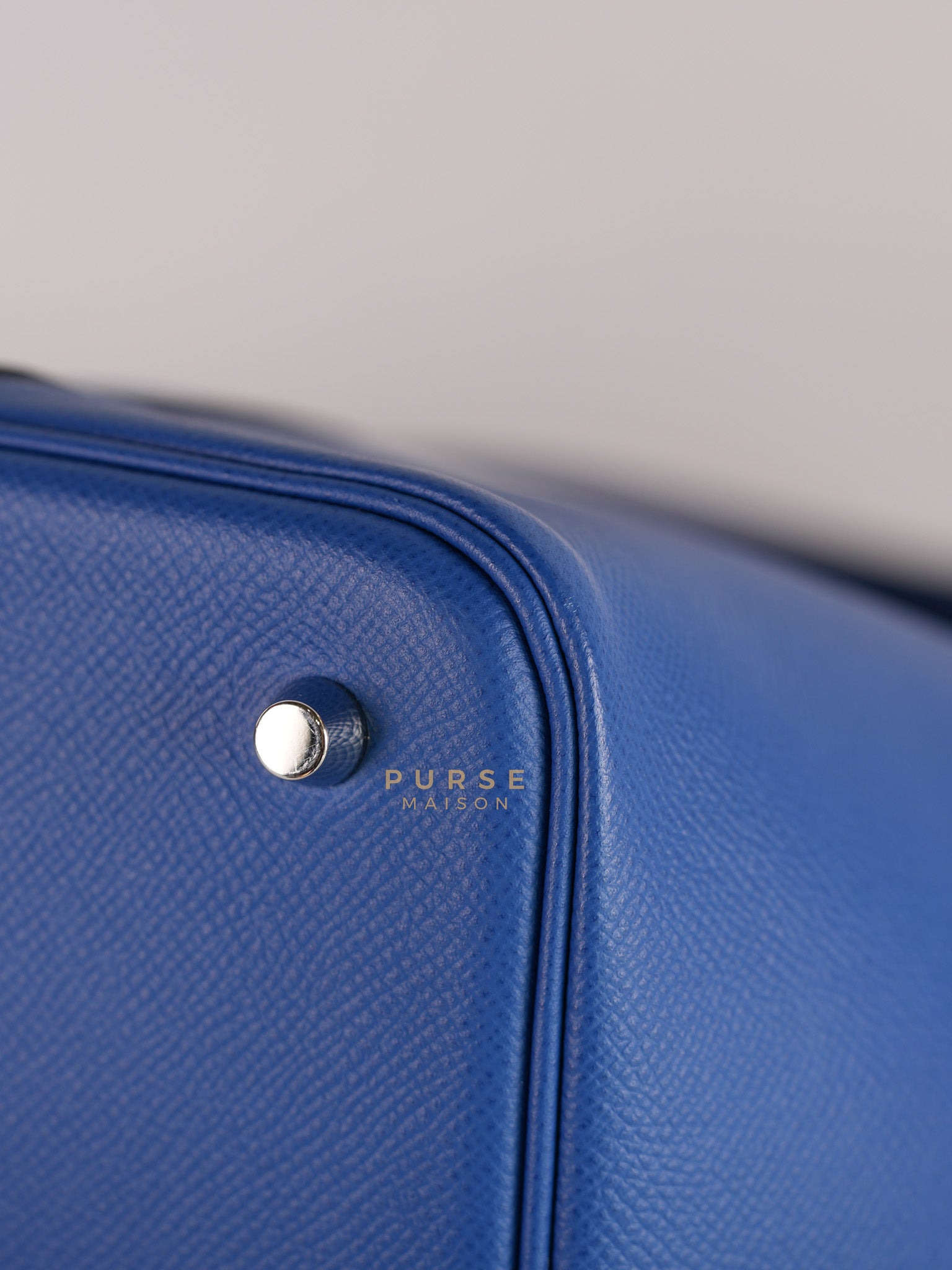 Picotin 22 Tressage in Blue Zellige Epsom Leather & Palladium Hardware Stamp C(2021) | Purse Maison Luxury Bags Shop