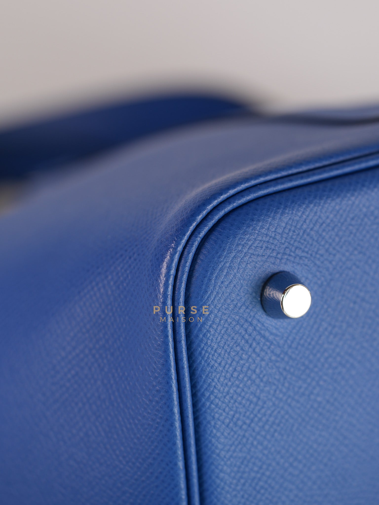 Picotin 22 Tressage in Blue Zellige Epsom Leather & Palladium Hardware Stamp C(2021) | Purse Maison Luxury Bags Shop