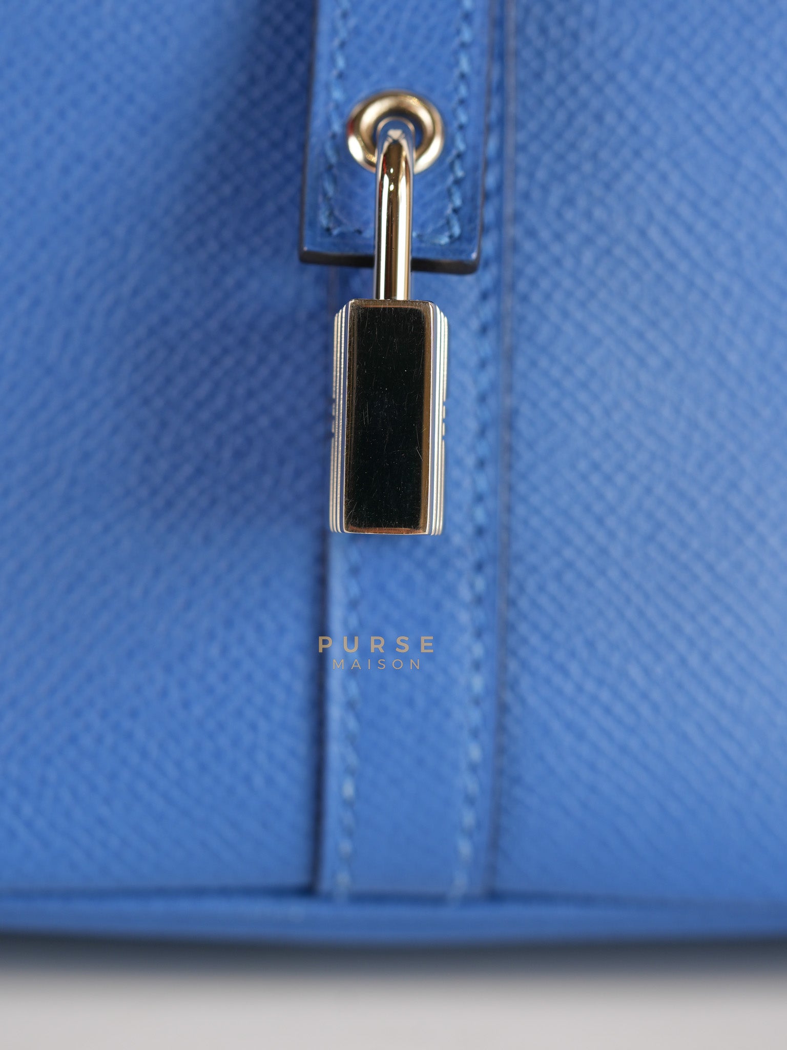Picotin 22 Tressage in Blue Zellige Epsom Leather & Palladium Hardware Stamp C(2021) | Purse Maison Luxury Bags Shop
