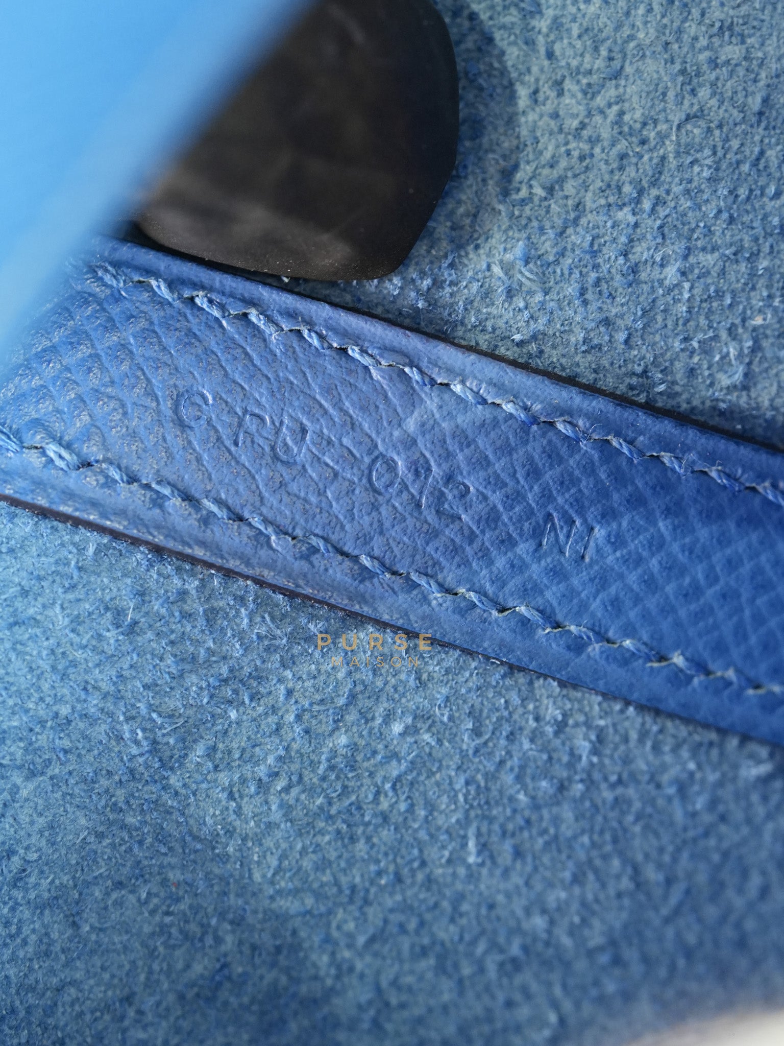 Picotin 22 Tressage in Blue Zellige Epsom Leather & Palladium Hardware Stamp C(2021) | Purse Maison Luxury Bags Shop