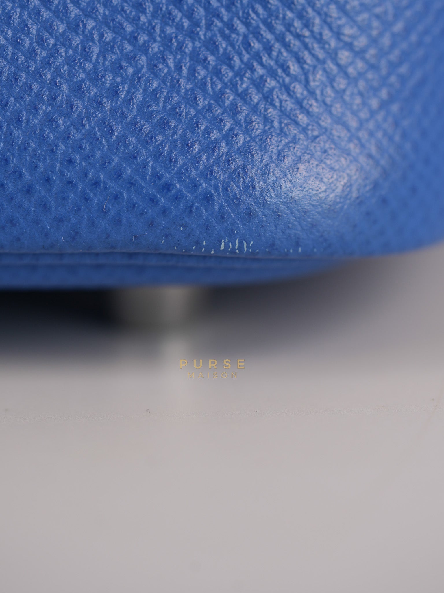 Picotin 22 Tressage in Blue Zellige Epsom Leather & Palladium Hardware Stamp C(2021) | Purse Maison Luxury Bags Shop
