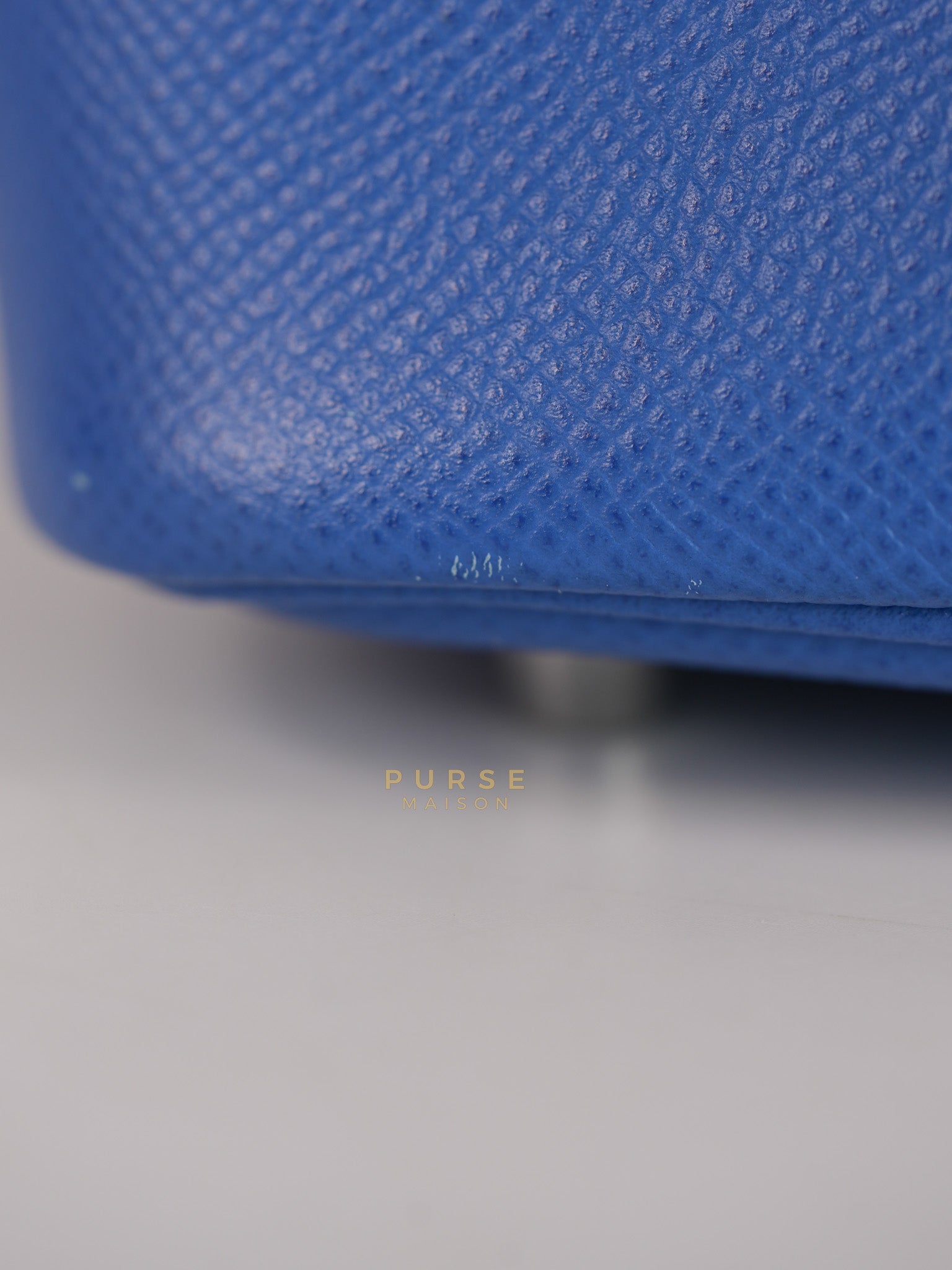 Picotin 22 Tressage in Blue Zellige Epsom Leather & Palladium Hardware Stamp C(2021) | Purse Maison Luxury Bags Shop