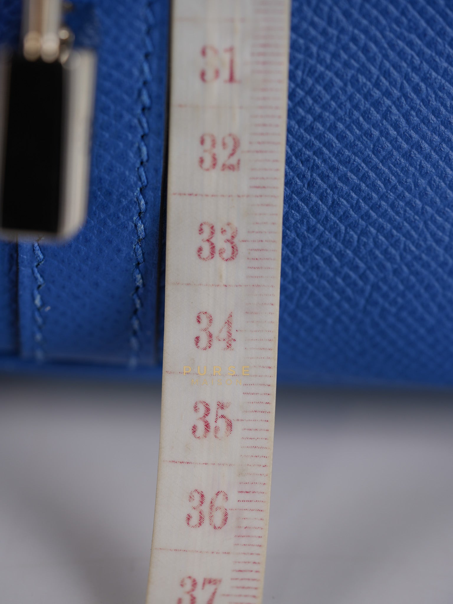 Picotin 22 Tressage in Blue Zellige Epsom Leather & Palladium Hardware Stamp C(2021) | Purse Maison Luxury Bags Shop