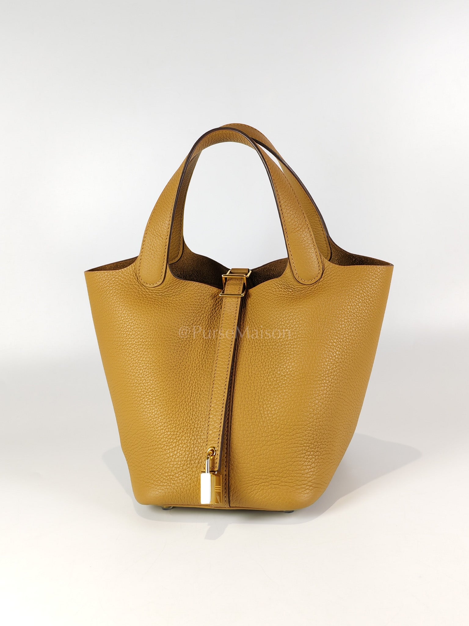 Picotin Lock 18 in Biscuit Clemence Leather Gold Hardware Stamp U(2022) | Purse Maison Luxury Bags Shop