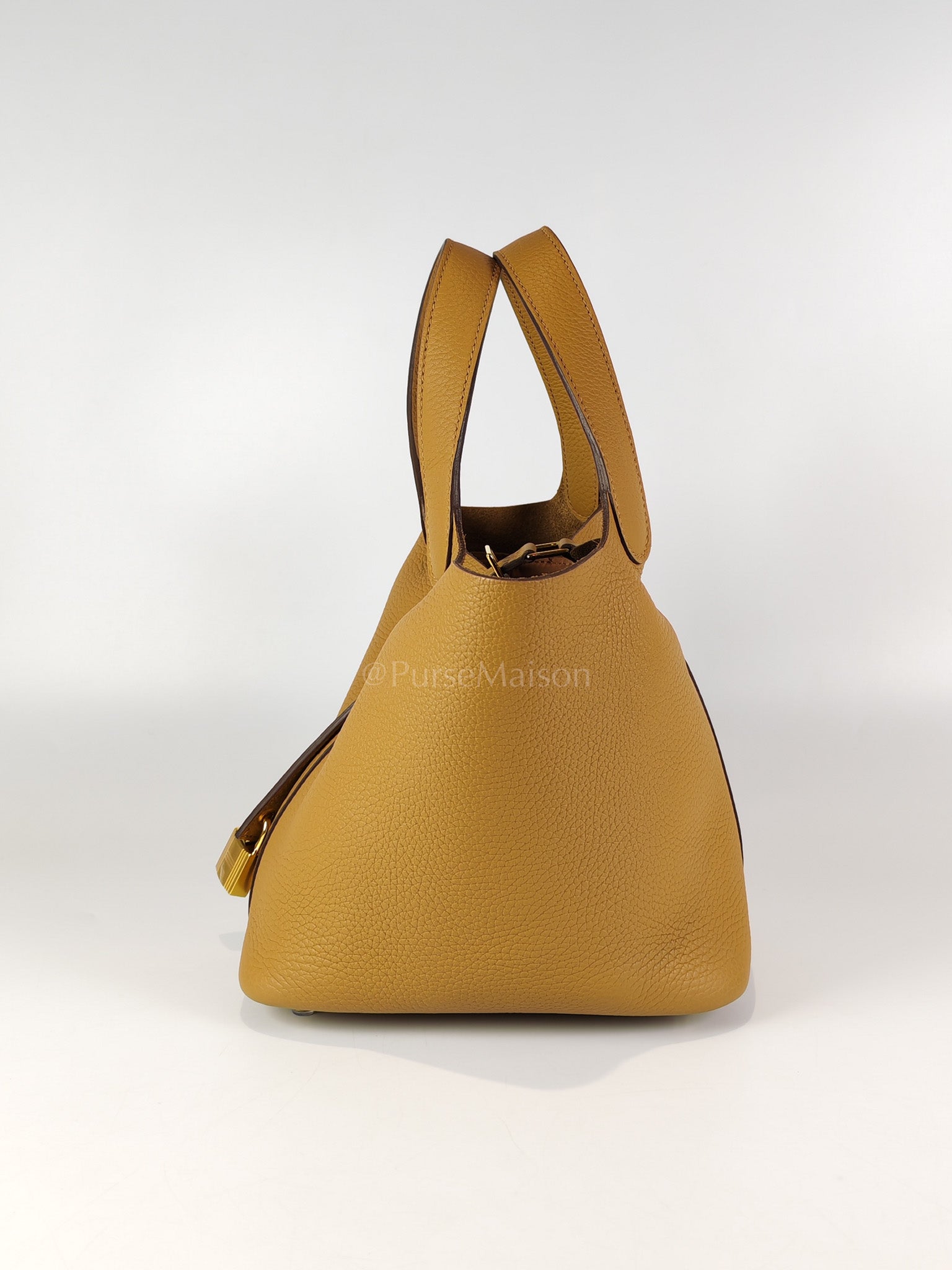 Picotin Lock 18 in Biscuit Clemence Leather Gold Hardware Stamp U(2022) | Purse Maison Luxury Bags Shop