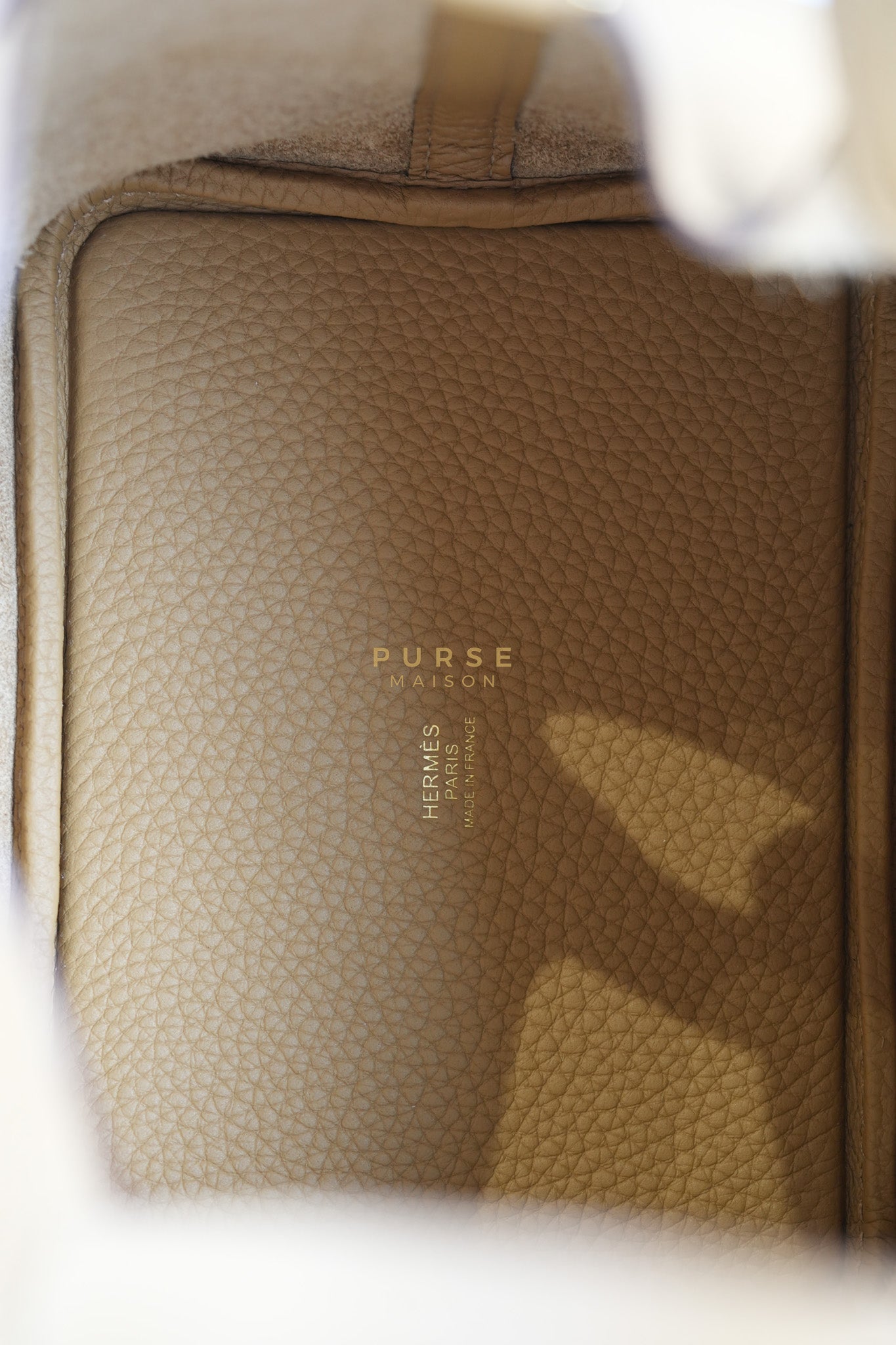Picotin Lock 18 in Biscuit Taurillon Clemence Leather & Gold Hardware Stamp B (2023) | Purse Maison Luxury Bags Shop
