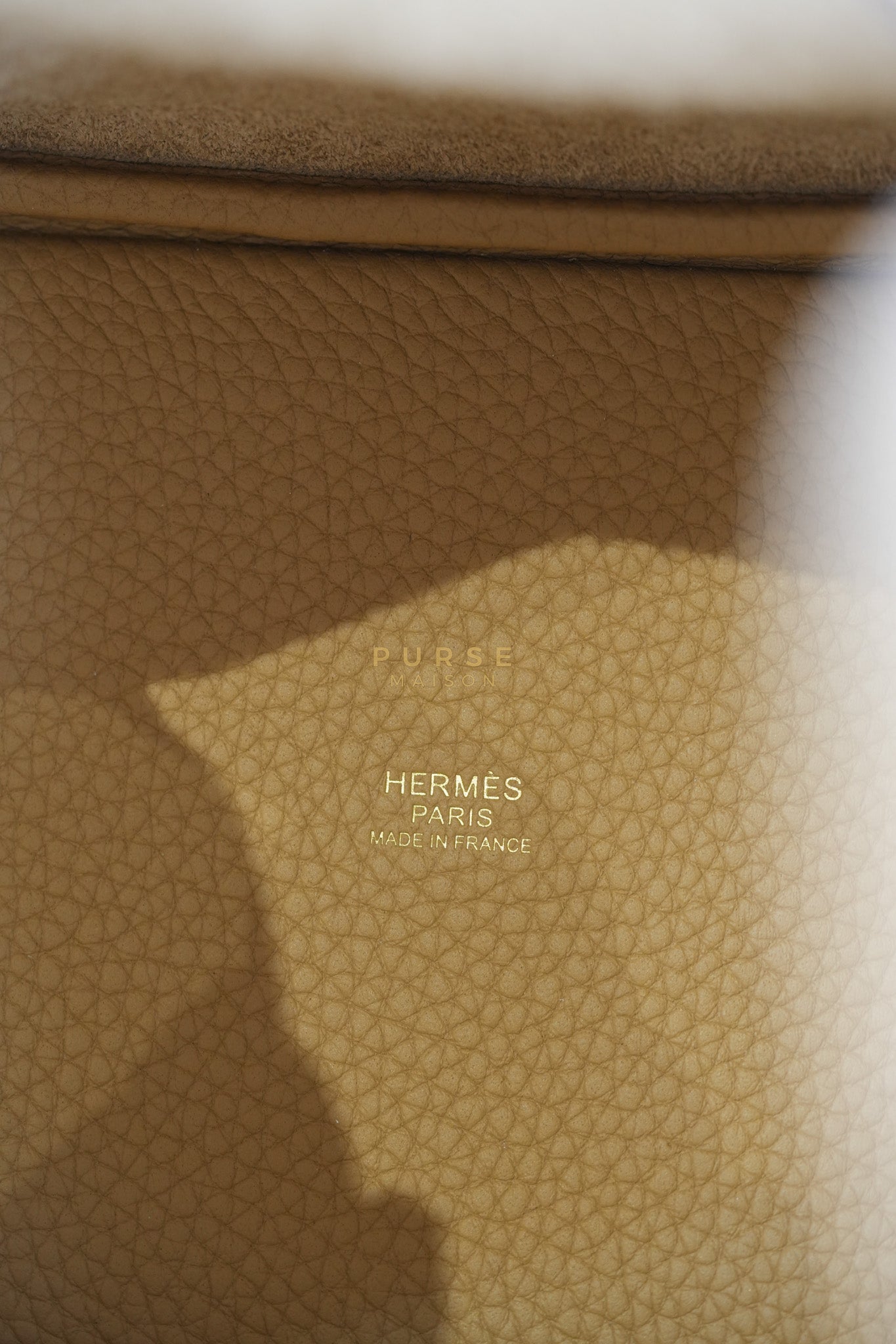 Picotin Lock 18 in Biscuit Taurillon Clemence Leather & Gold Hardware Stamp B (2023) | Purse Maison Luxury Bags Shop
