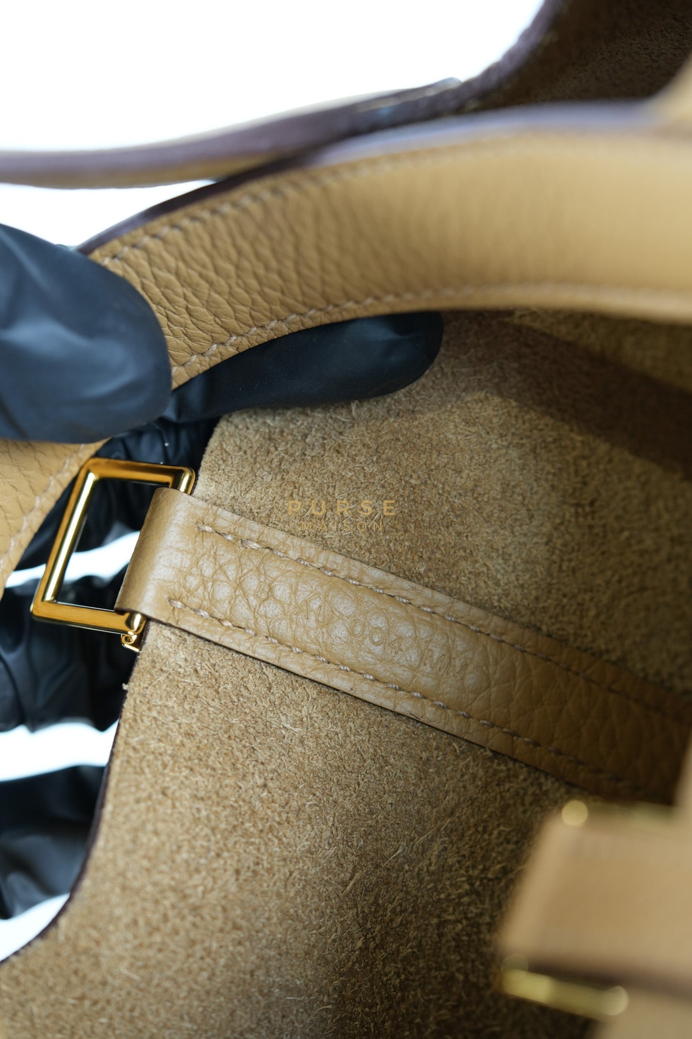 Picotin Lock 18 in Biscuit Taurillon Clemence Leather & Gold Hardware Stamp B (2023) | Purse Maison Luxury Bags Shop