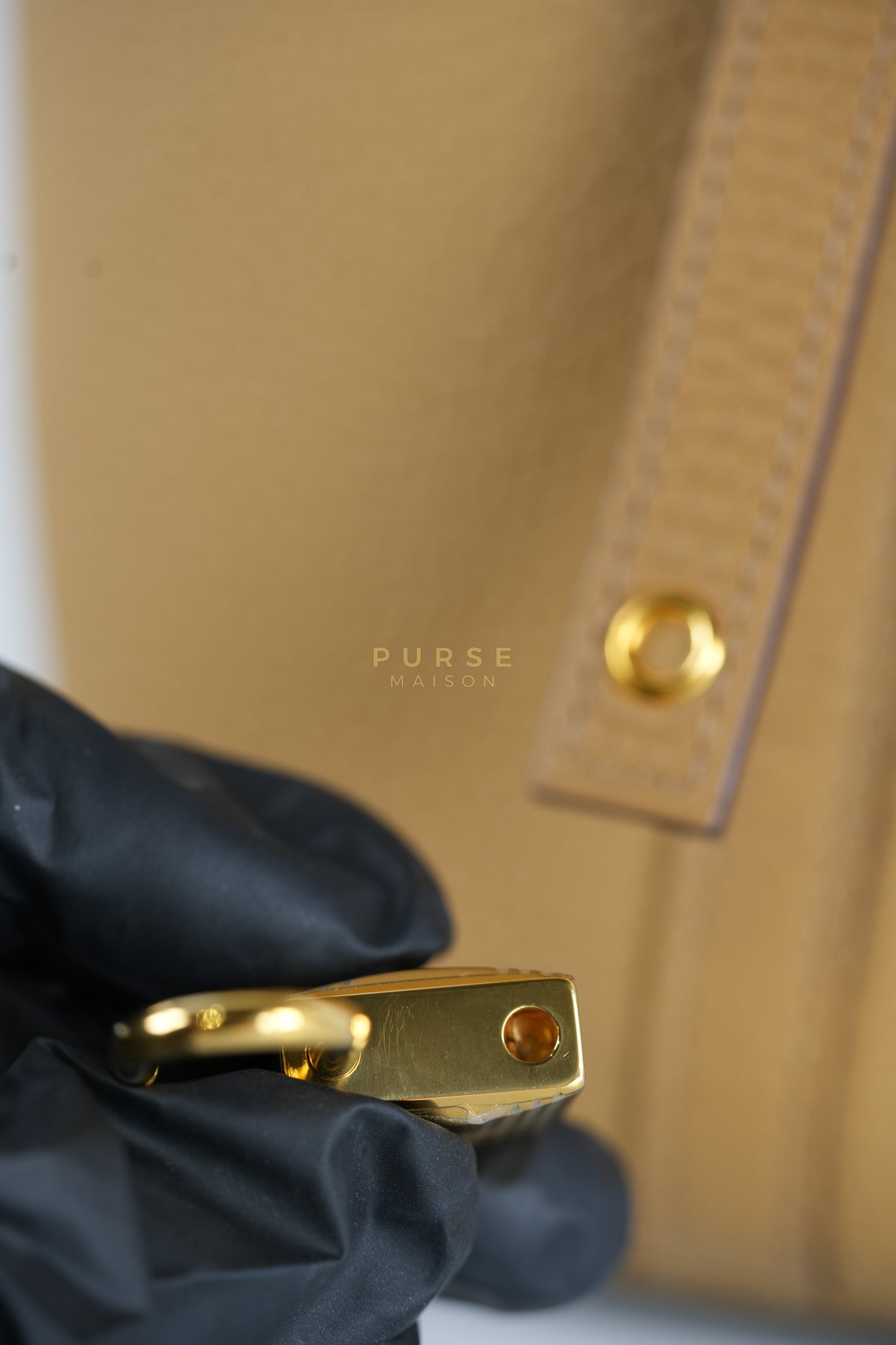 Picotin Lock 18 in Biscuit Taurillon Clemence Leather & Gold Hardware Stamp B (2023) | Purse Maison Luxury Bags Shop