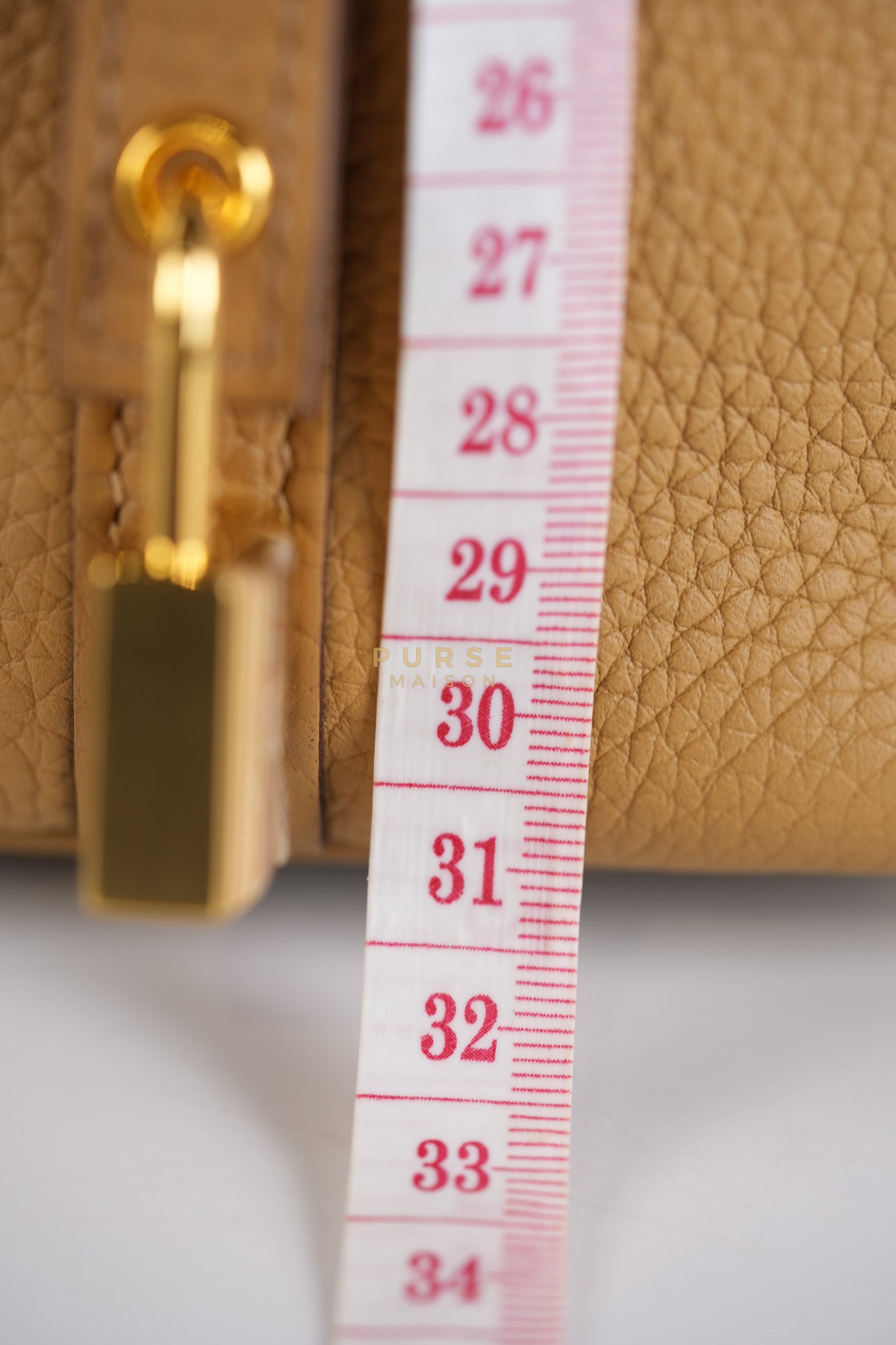 Picotin Lock 18 in Biscuit Taurillon Clemence Leather & Gold Hardware Stamp B (2023) | Purse Maison Luxury Bags Shop