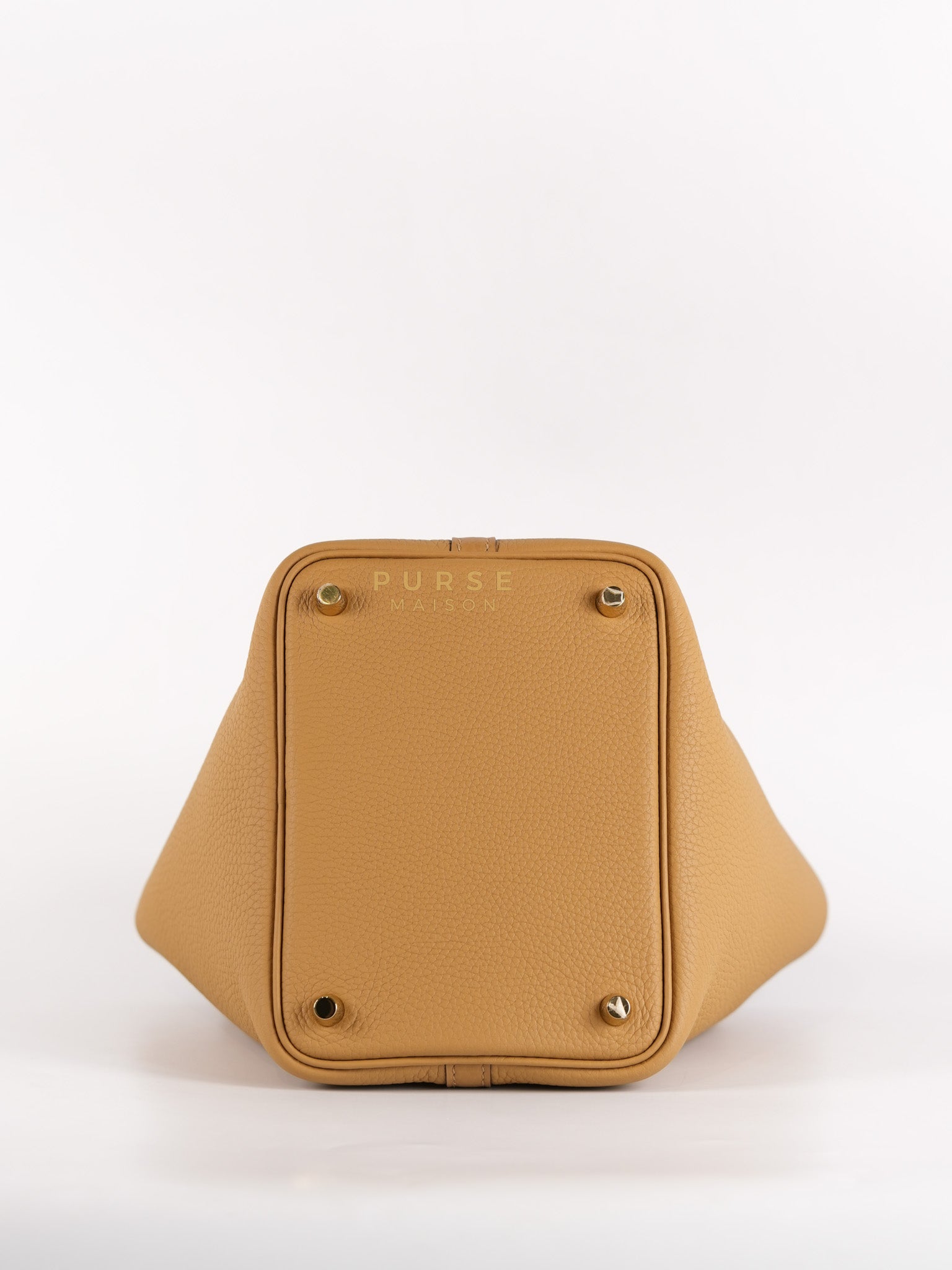 Picotin Lock 18 in Biscuit Taurillon Clemence Leather & Gold Hardware Stamp B (2023) | Purse Maison Luxury Bags Shop