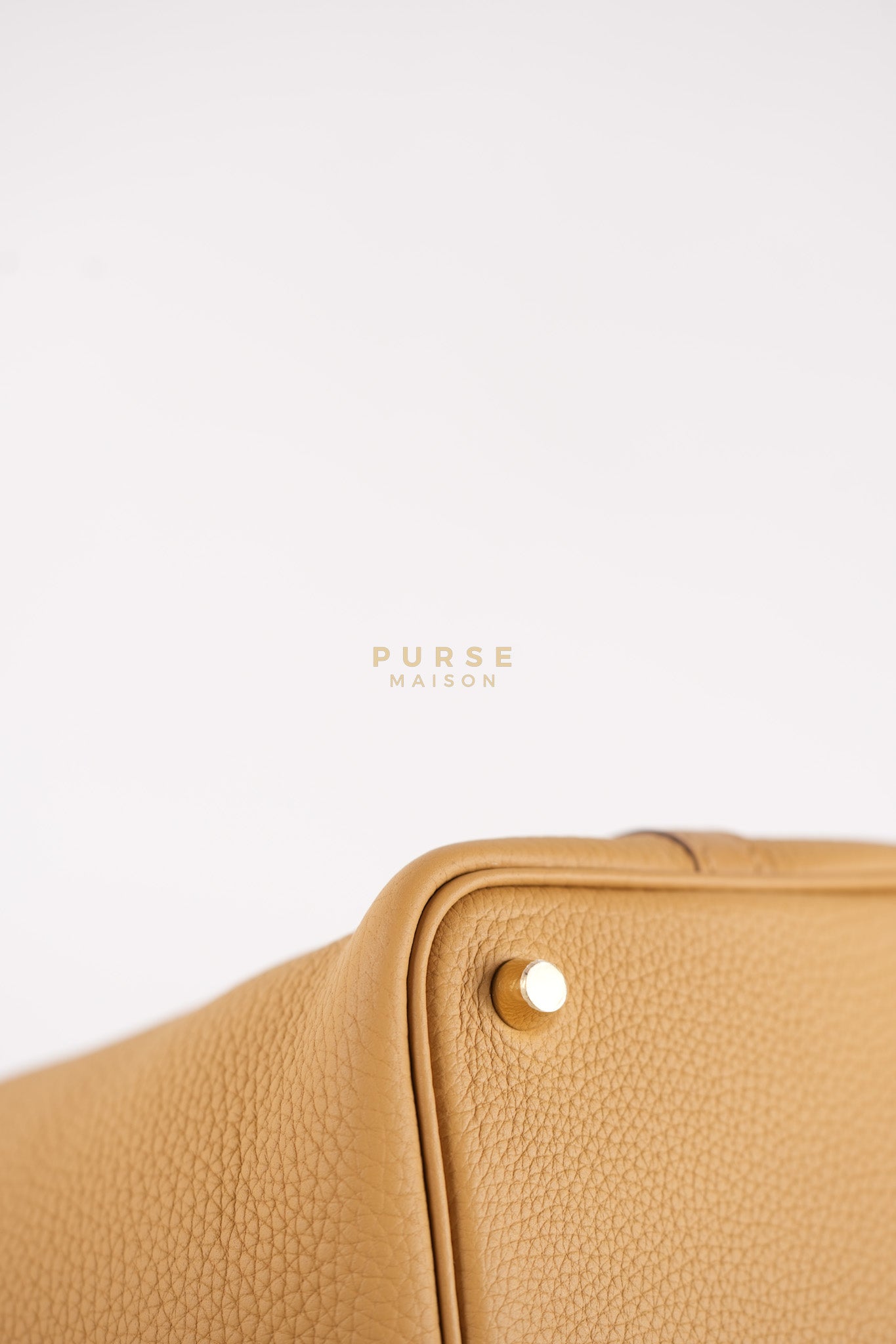 Picotin Lock 18 in Biscuit Taurillon Clemence Leather & Gold Hardware Stamp B (2023) | Purse Maison Luxury Bags Shop