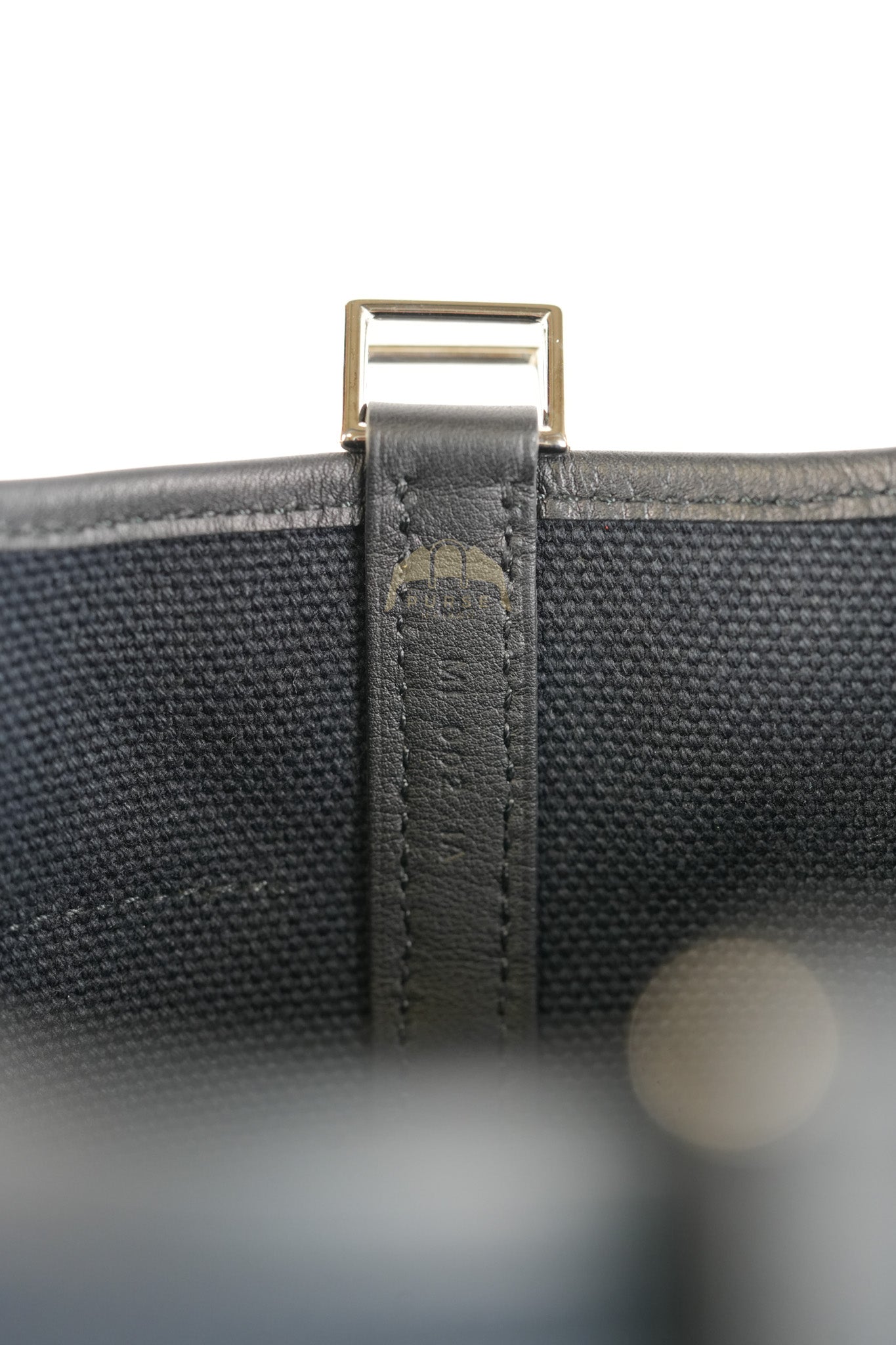 Picotin Lock 18 in Black Cargo Canvas & Palladium Hardware Stamp B (2023) | Purse Maison Luxury Bags Shop