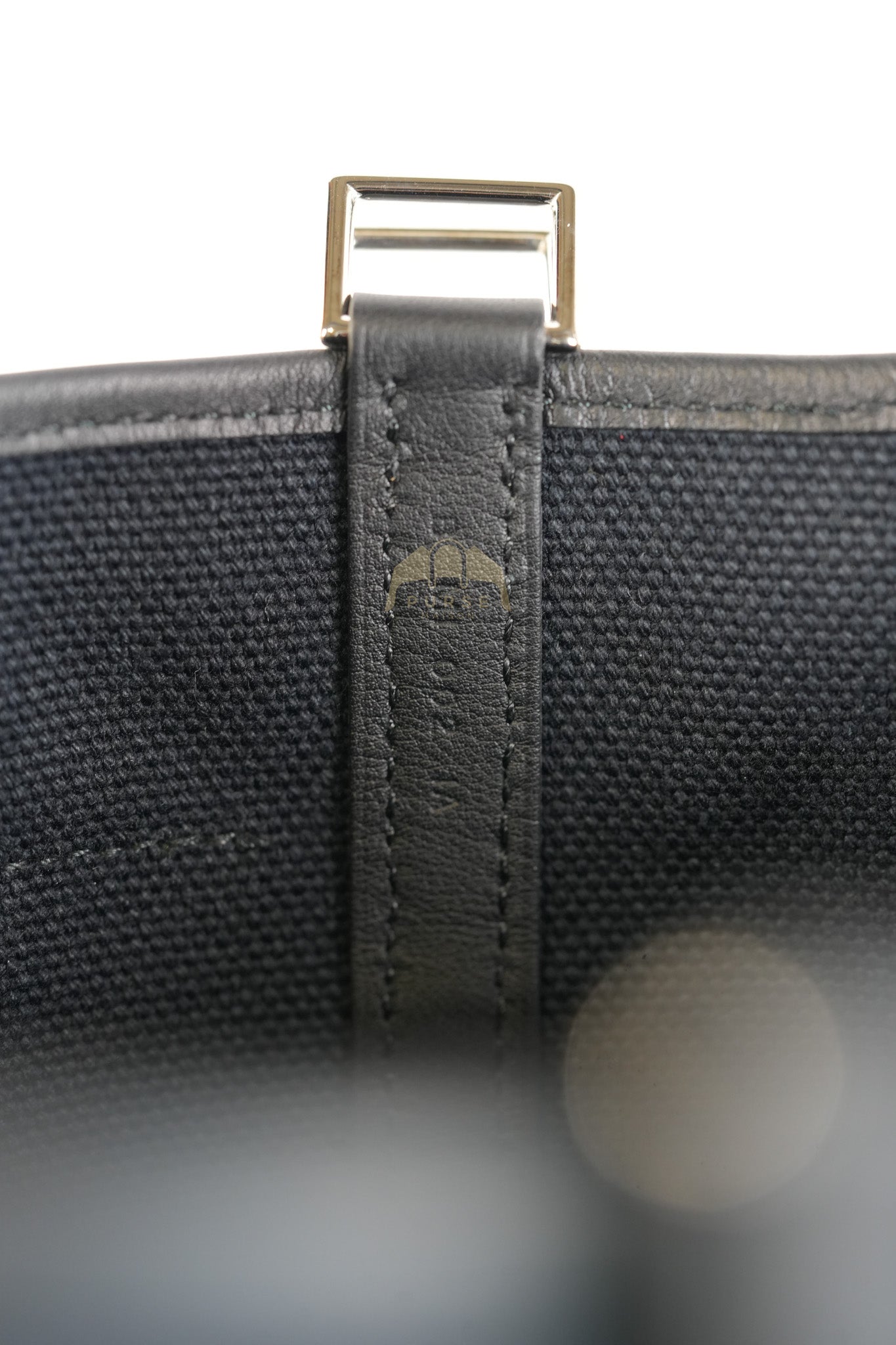 Picotin Lock 18 in Black Cargo Canvas & Palladium Hardware Stamp B (2023) | Purse Maison Luxury Bags Shop