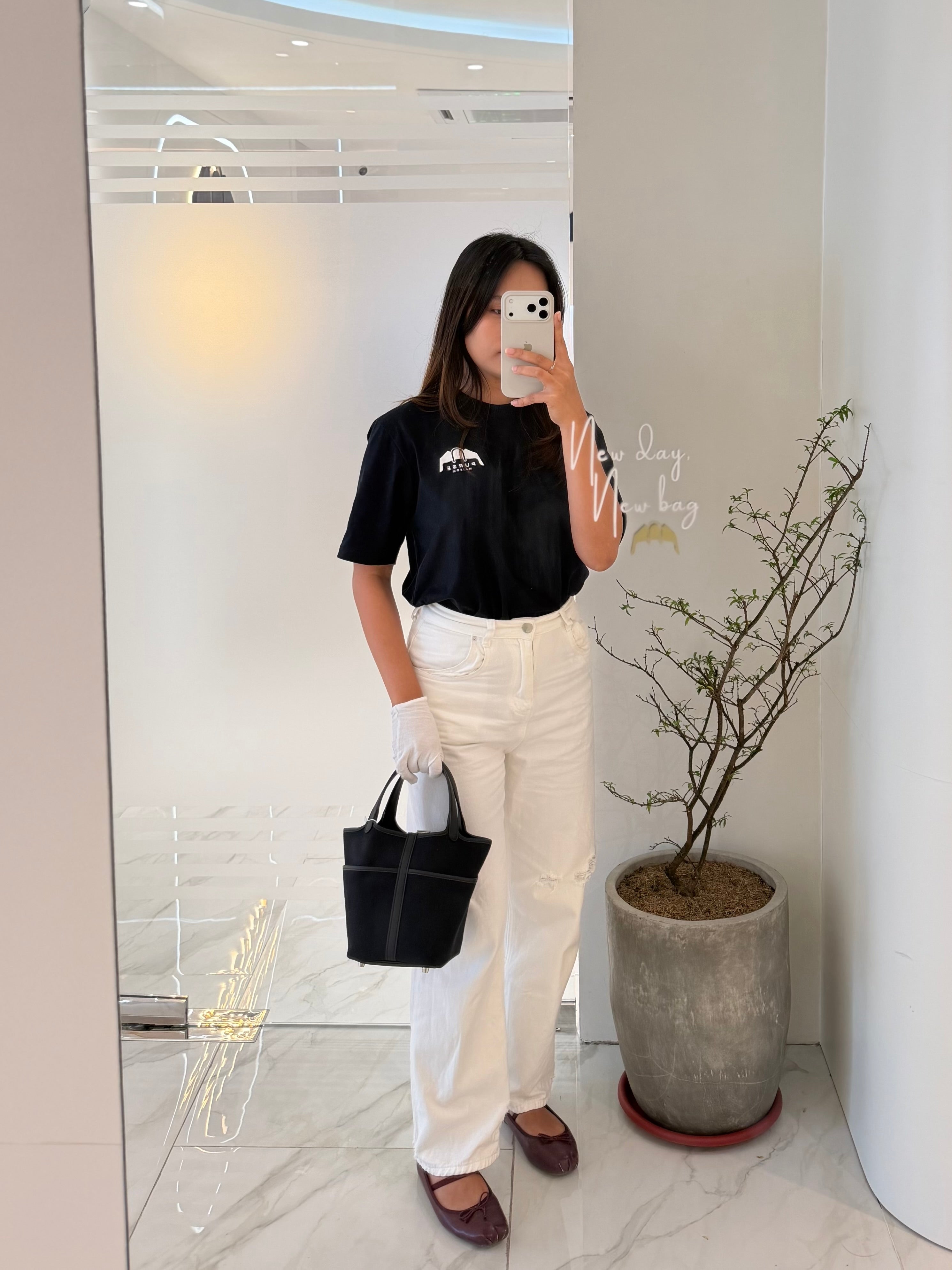 Picotin Lock 18 in Black Cargo Canvas & Palladium Hardware Stamp B (2023) | Purse Maison Luxury Bags Shop