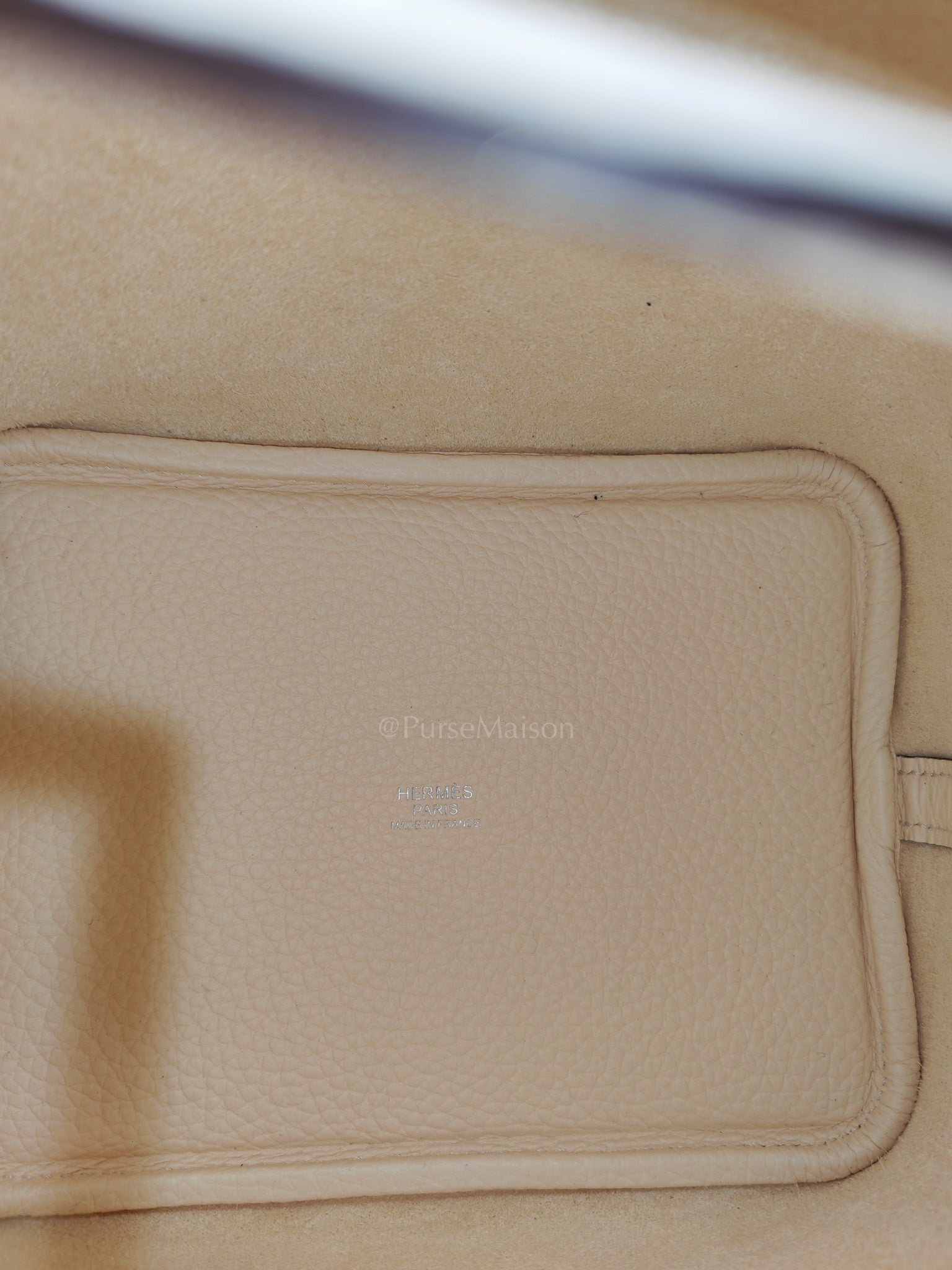 Picotin Lock 18 in Nata Clemence Leather & Palladium Hardware Stamp B(2023) | Purse Maison Luxury Bags Shop