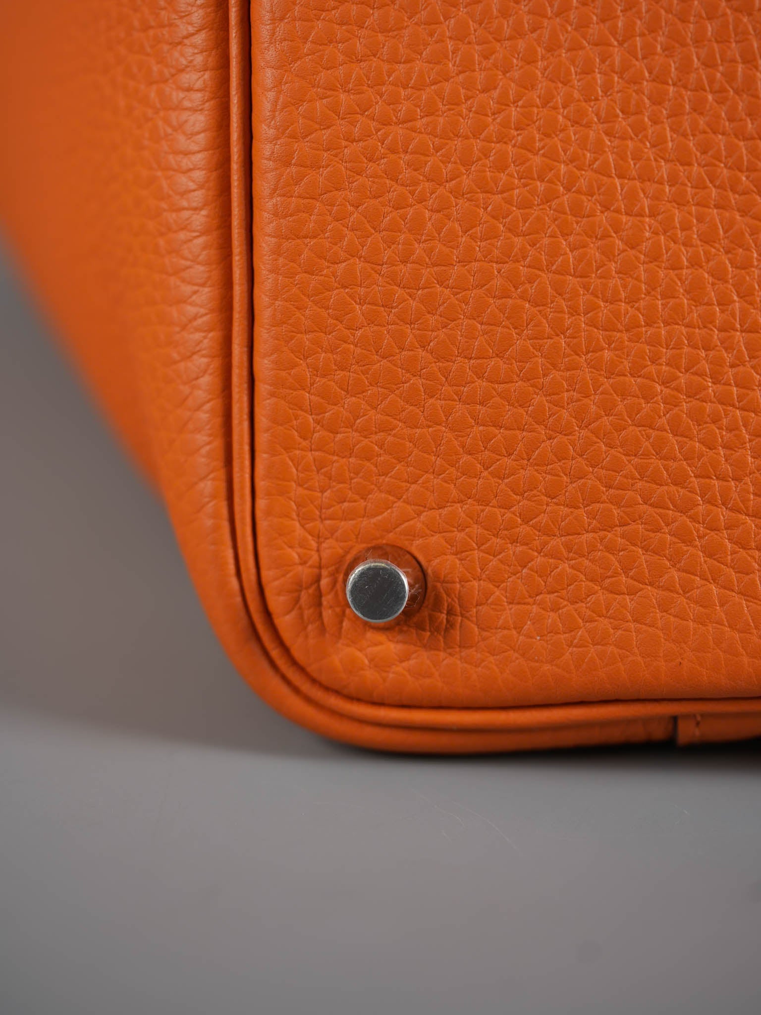 Picotin Lock 18 Taurillion Clemence Orange & Palladium Hardware Stamp B | Purse Maison Luxury Bags Shop