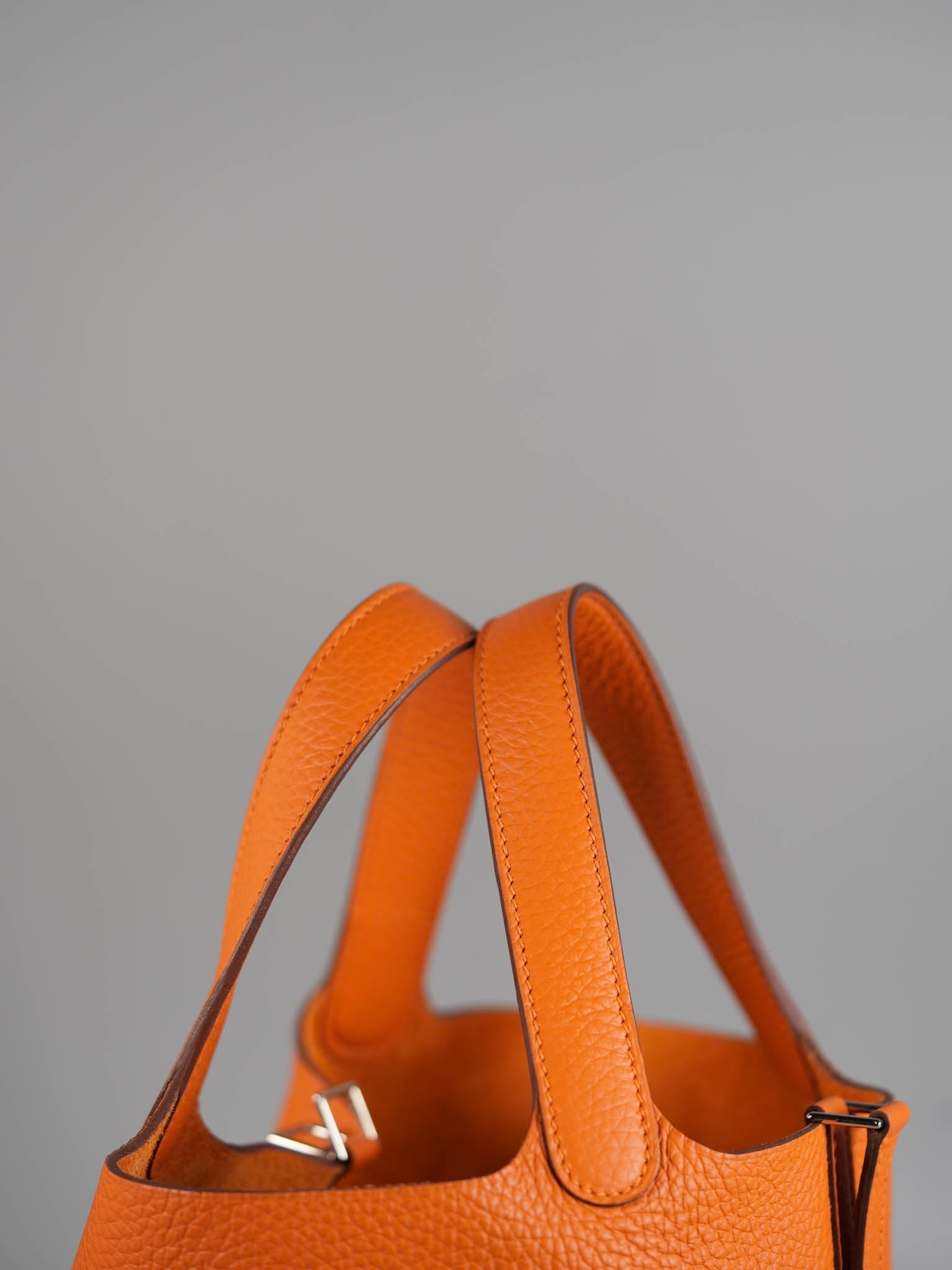 Picotin Lock 18 Taurillion Clemence Orange & Palladium Hardware Stamp B | Purse Maison Luxury Bags Shop