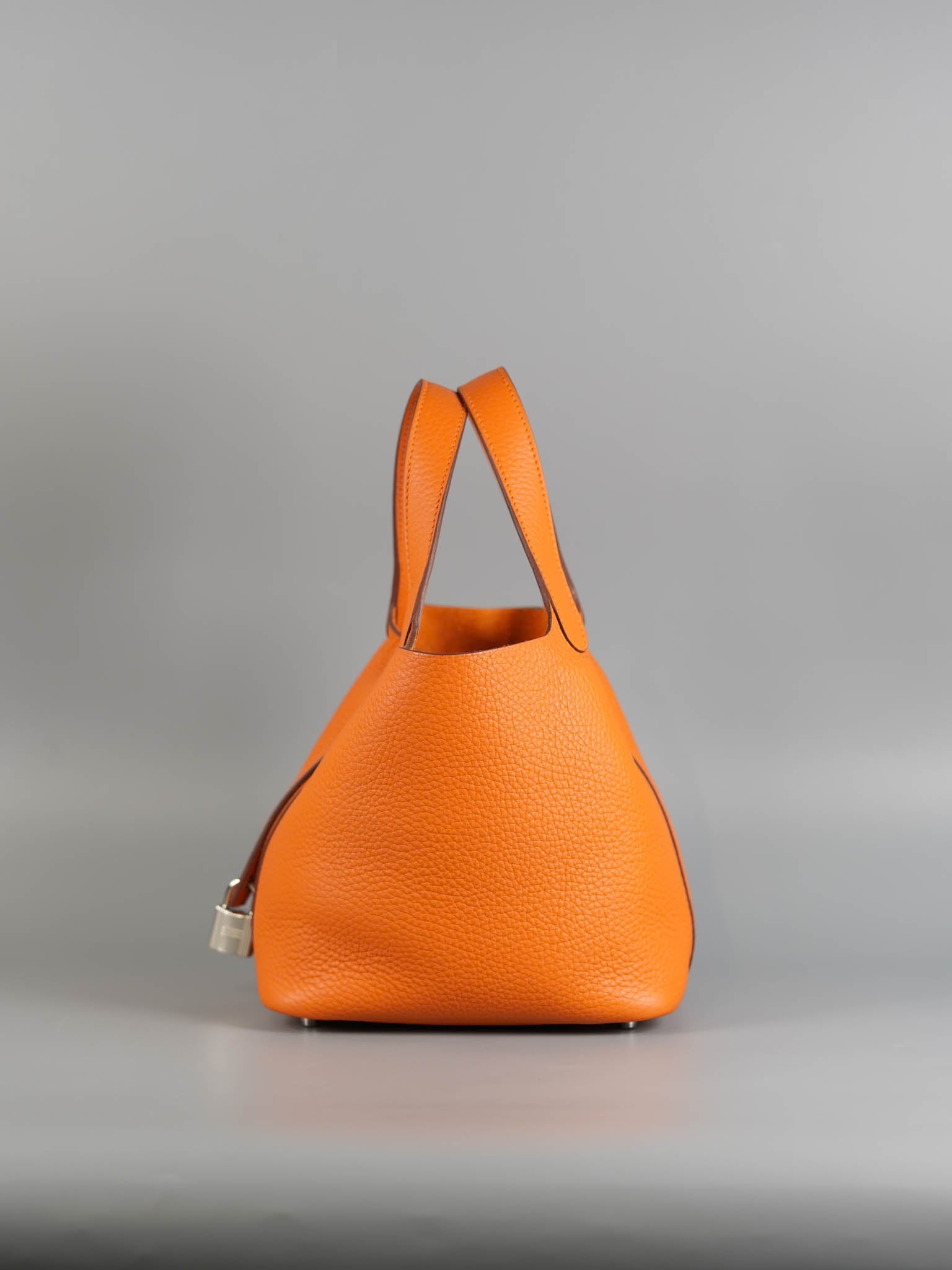 Picotin Lock 18 Taurillion Clemence Orange & Palladium Hardware Stamp B | Purse Maison Luxury Bags Shop