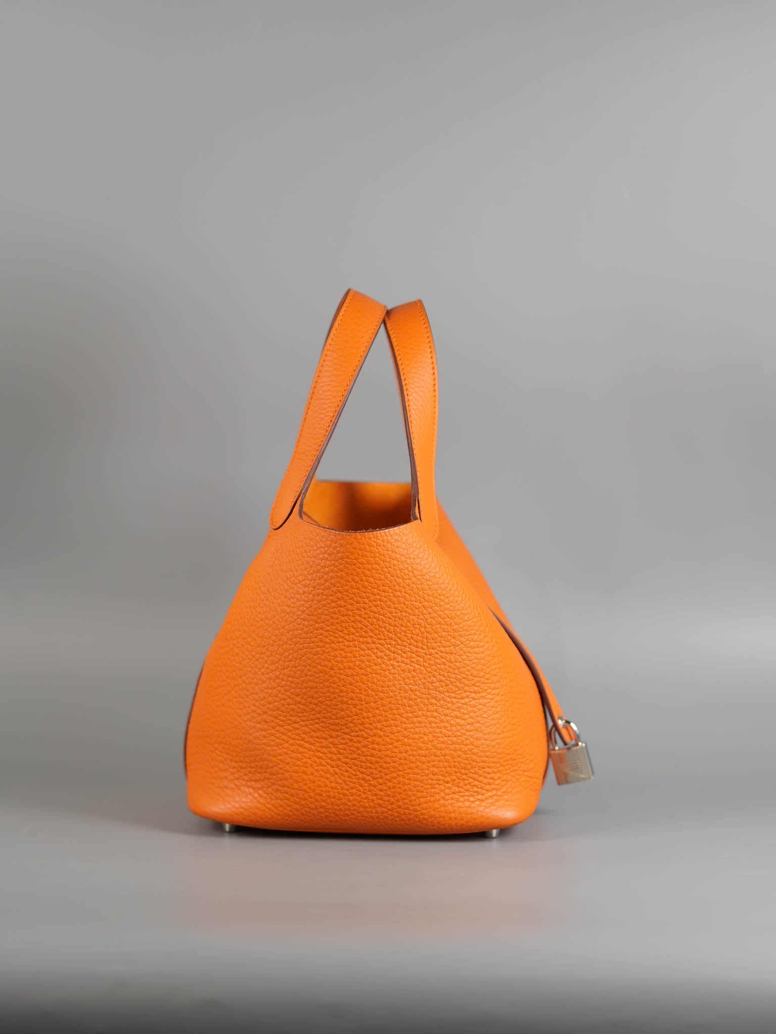 Picotin Lock 18 Taurillion Clemence Orange & Palladium Hardware Stamp B | Purse Maison Luxury Bags Shop