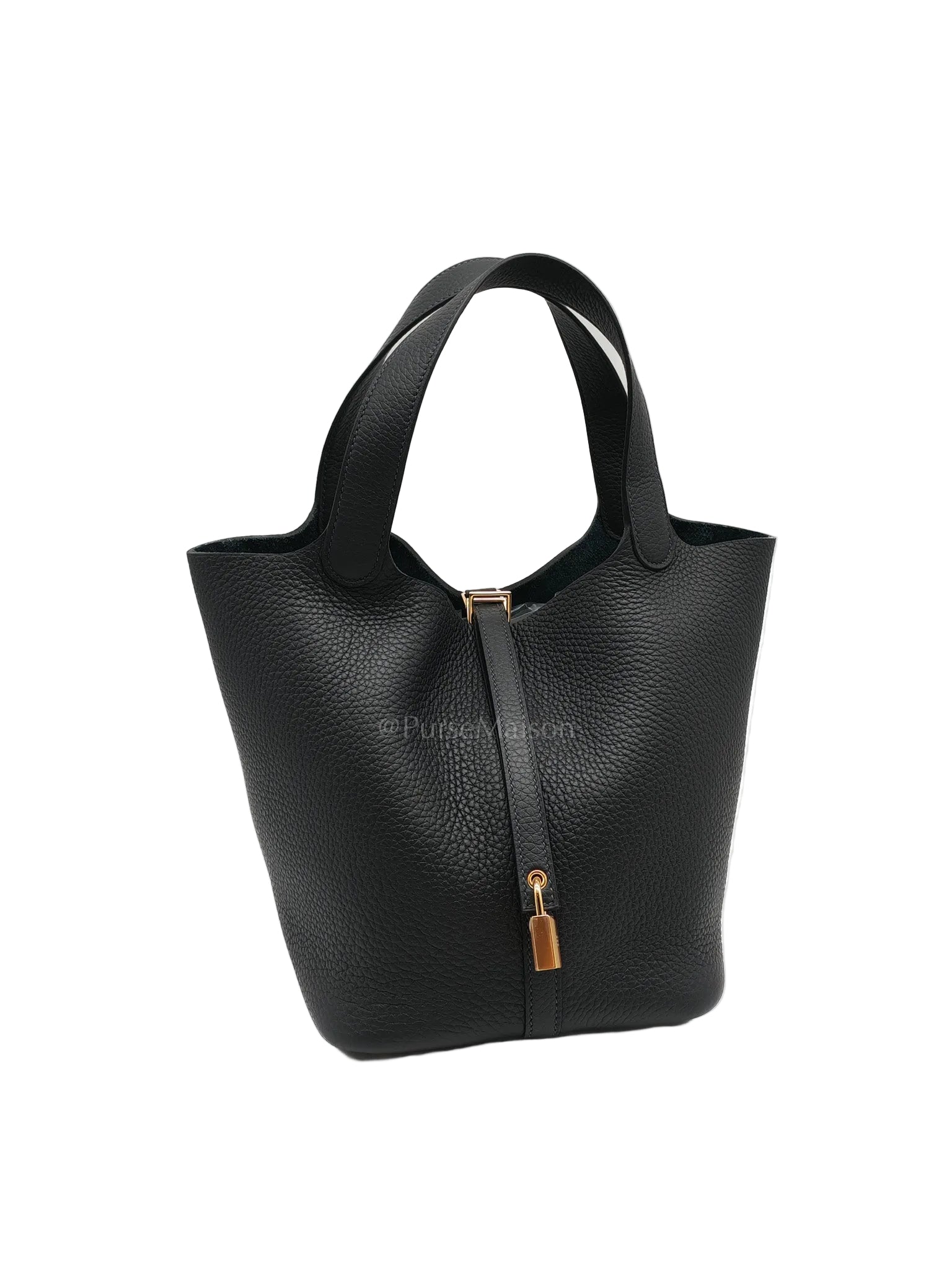 Picotin Lock 22 in Blue Indigo Clemence Leather in Gold Hardware Stamp K(2025) | Purse Maison Luxury Bags Shop