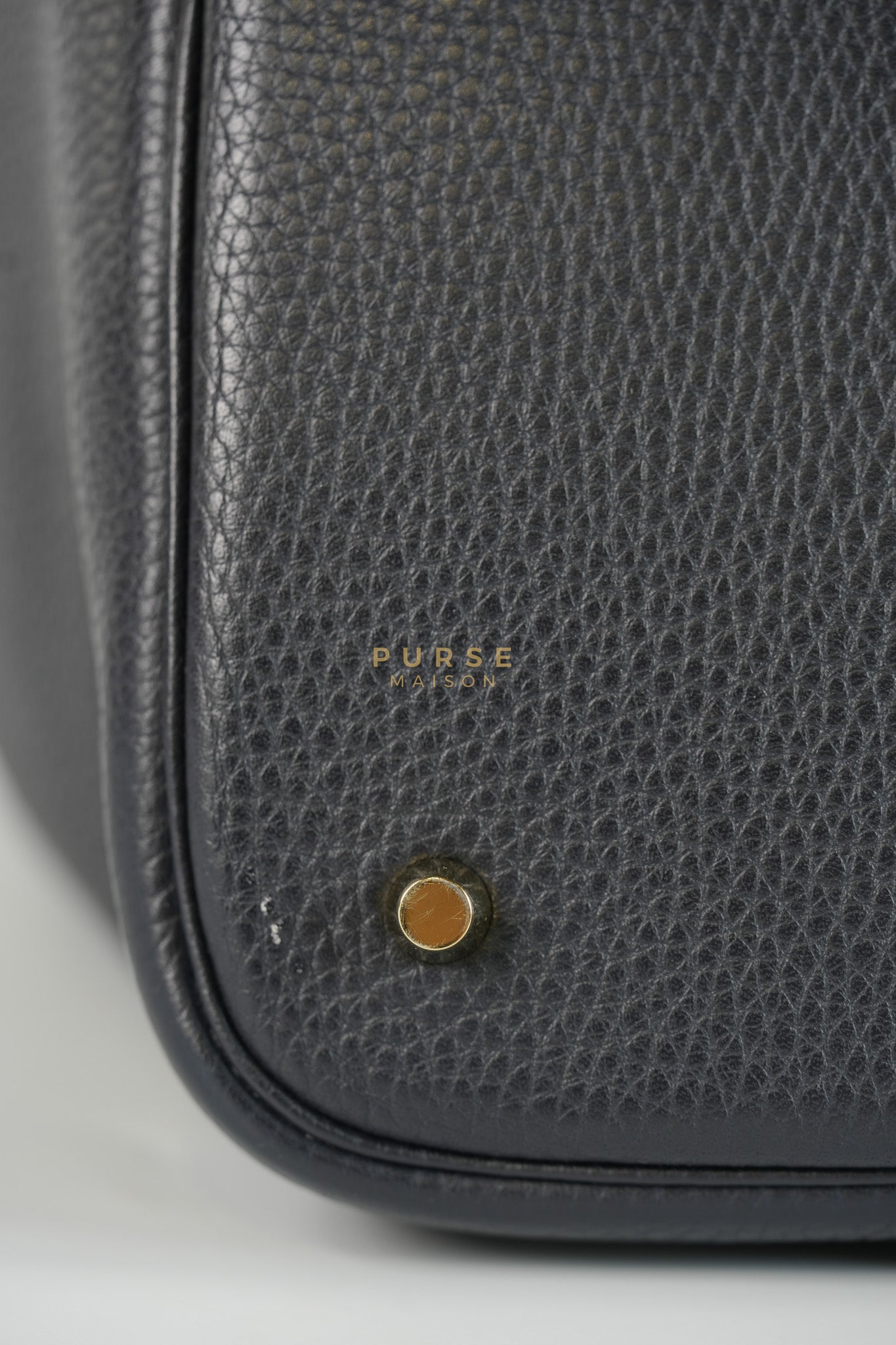 Picotin Lock 26 in Black Clemence Leather & Gold Hardware Stamp A (2017) | Purse Maison Luxury Bags Shop