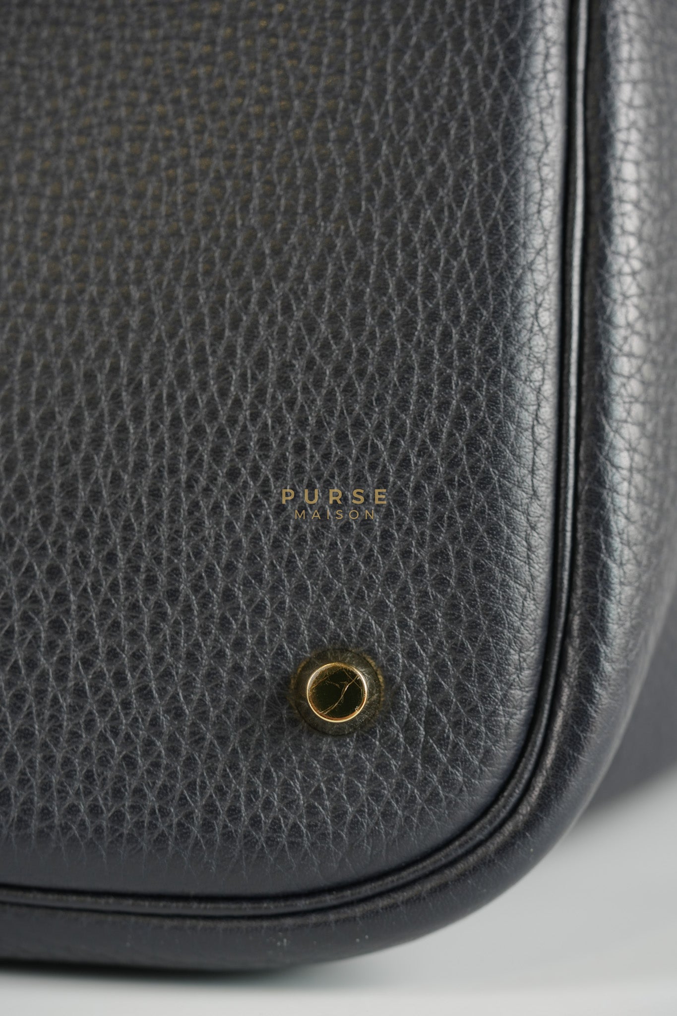 Picotin Lock 26 in Black Clemence Leather & Gold Hardware Stamp A (2017) | Purse Maison Luxury Bags Shop